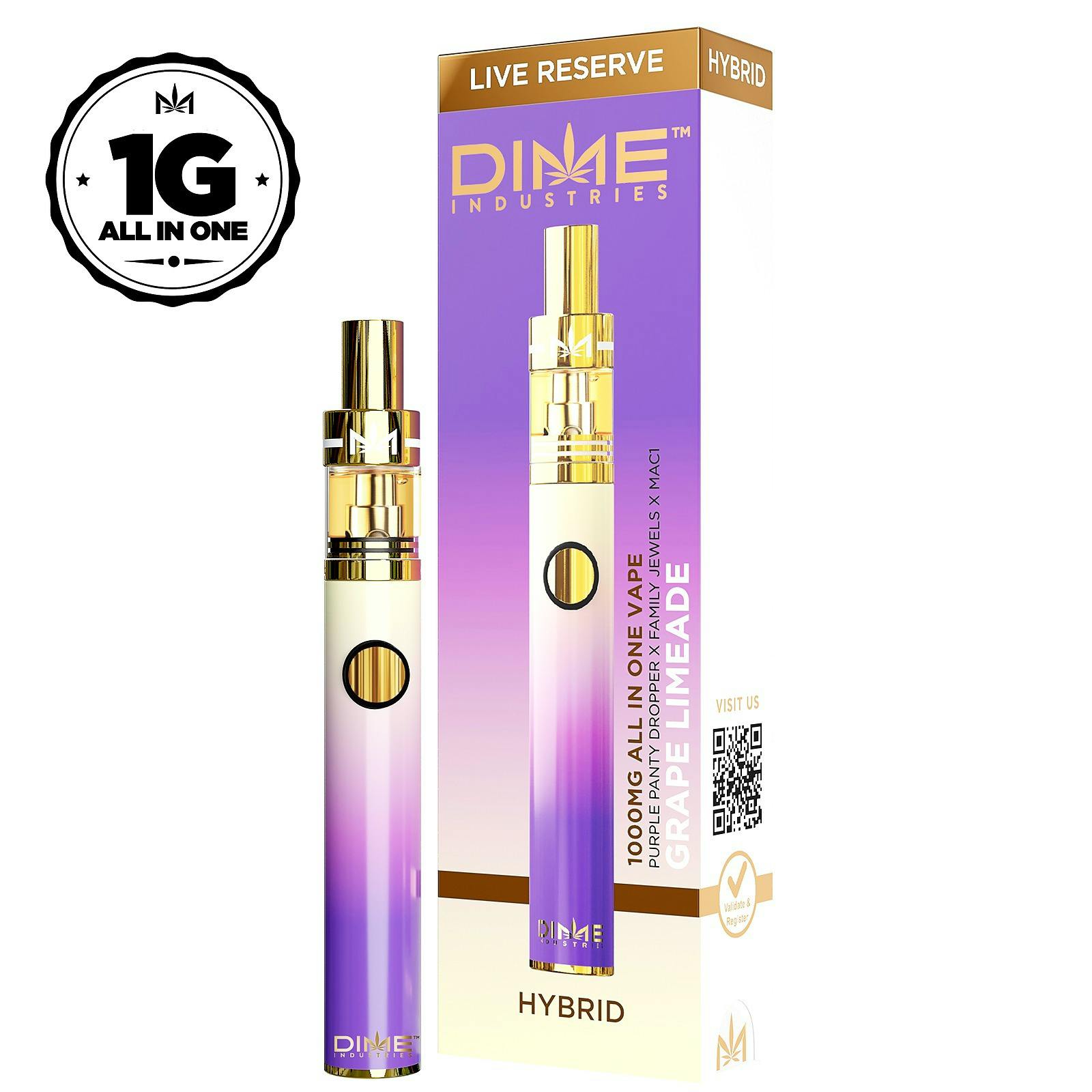 DIME | Grape Limeade | 1g Live Resin Disposable
