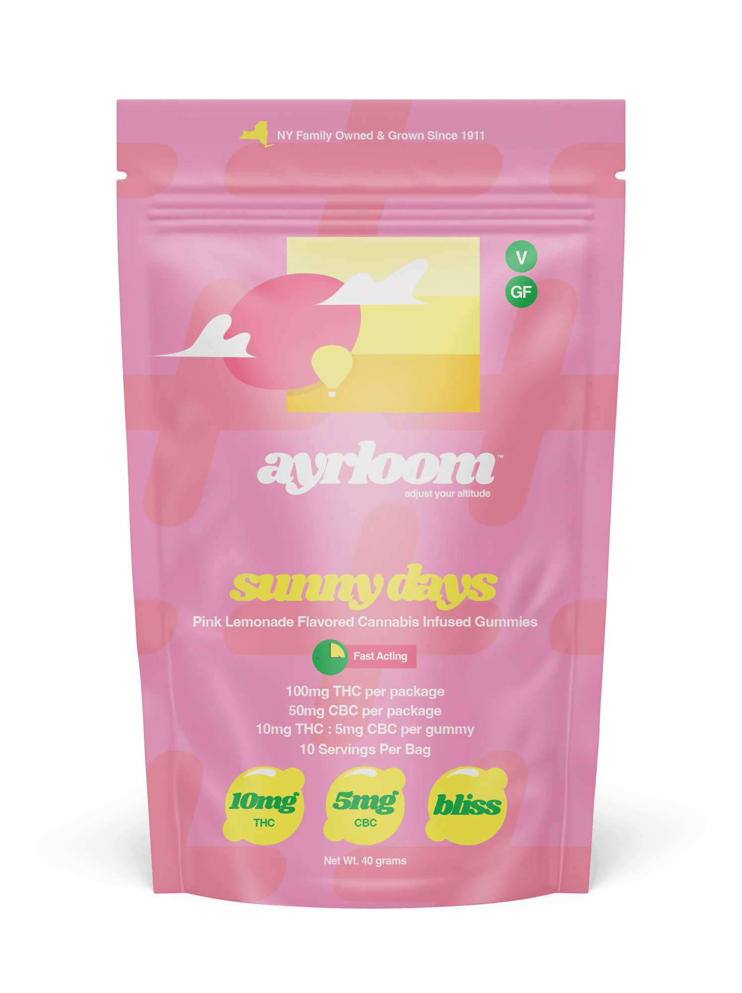 Gummies | Pink Lemonade "Sunny Days" | 2:1 | THC:CBC | 10pk | 100 mg