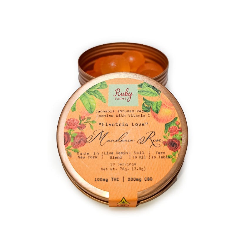 Live Resin Gummies | "Electric Love" Mandarin Rose | 1:2 | THC:CBD | 20pk | 100 mg