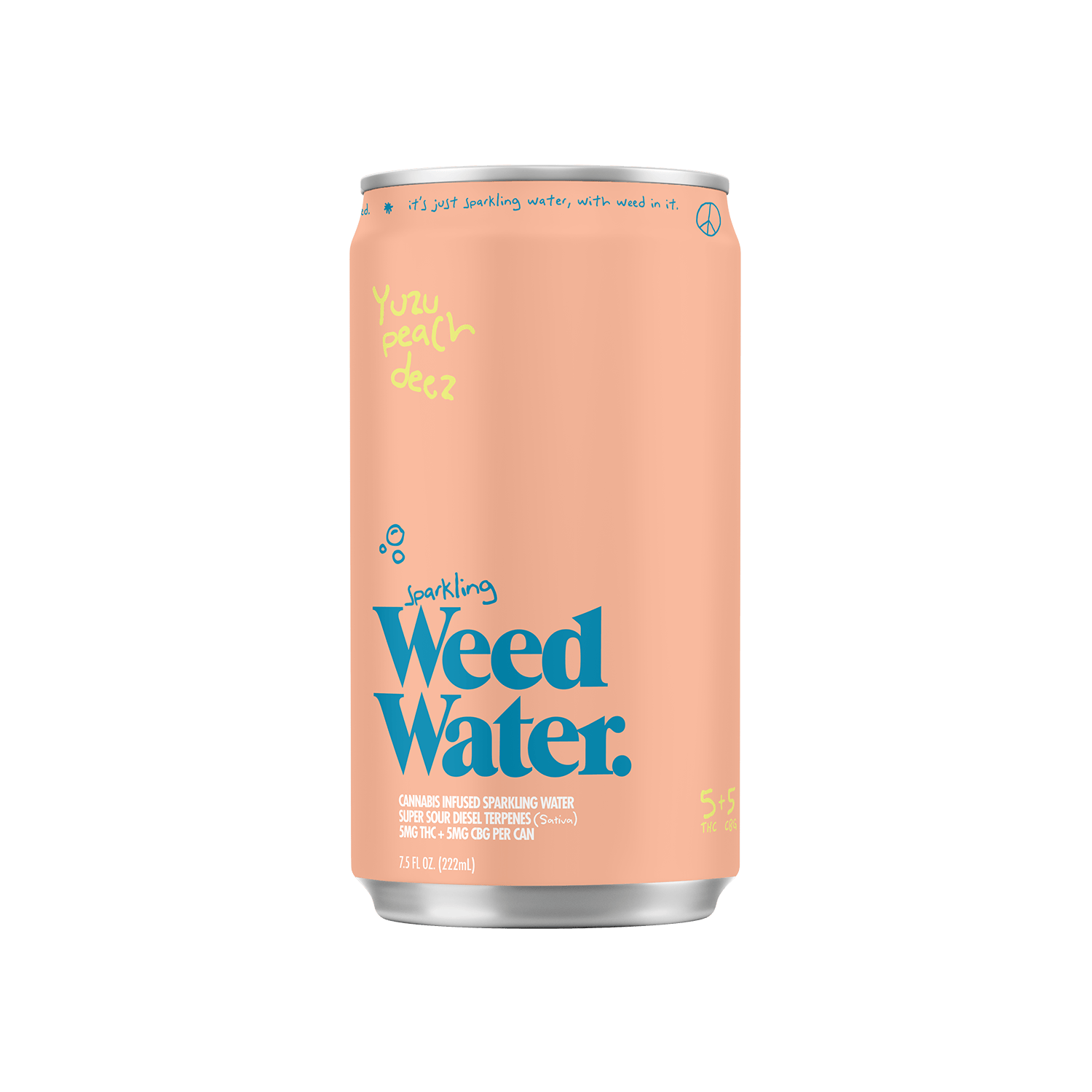 Infused Sparkling Water | Yuzu Peach Deez | 1:1 | THC:CBG | 5 mg : 5 mg