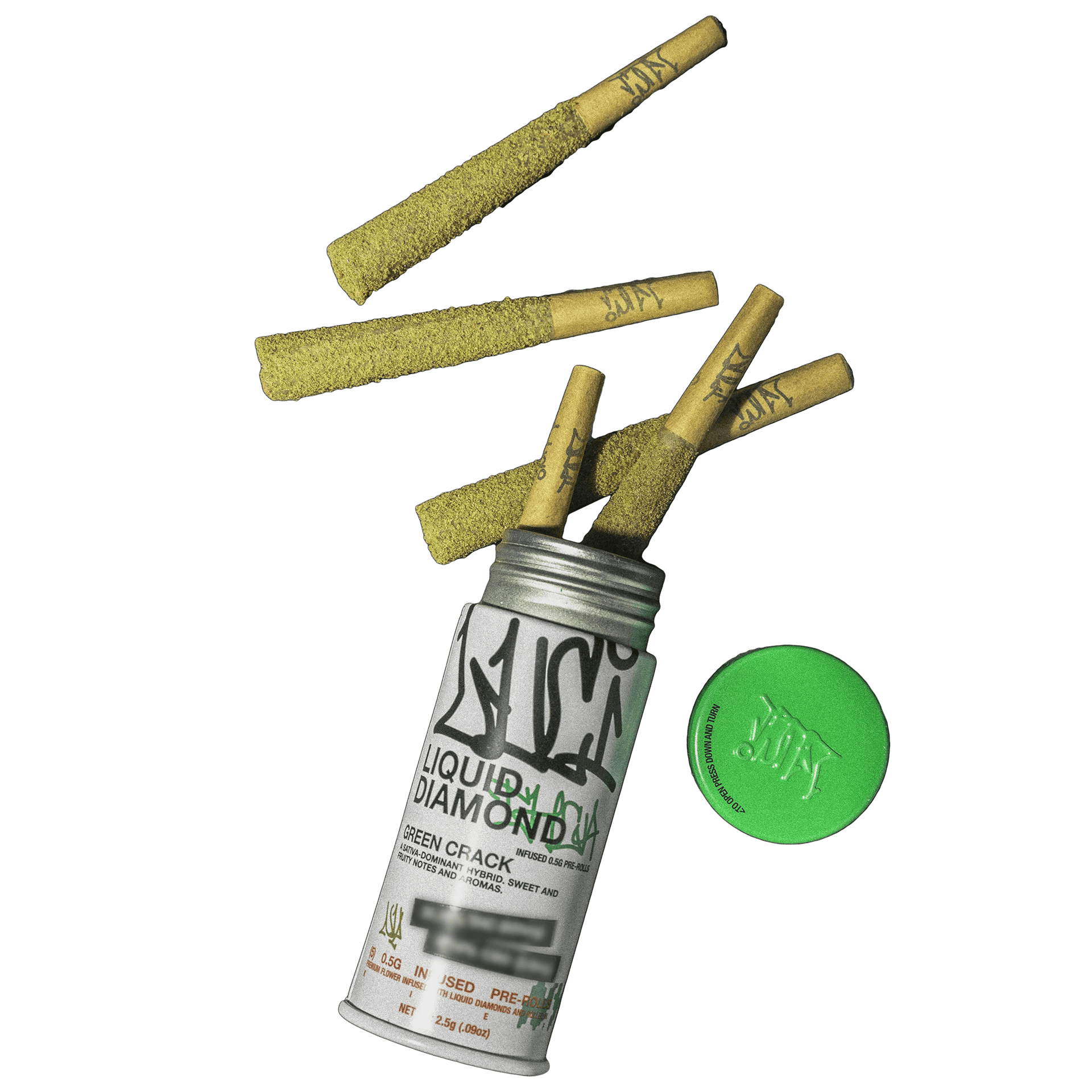 Infused Pre-Rolls | Green Crack | 5pk x 0.5g | 2.5 g