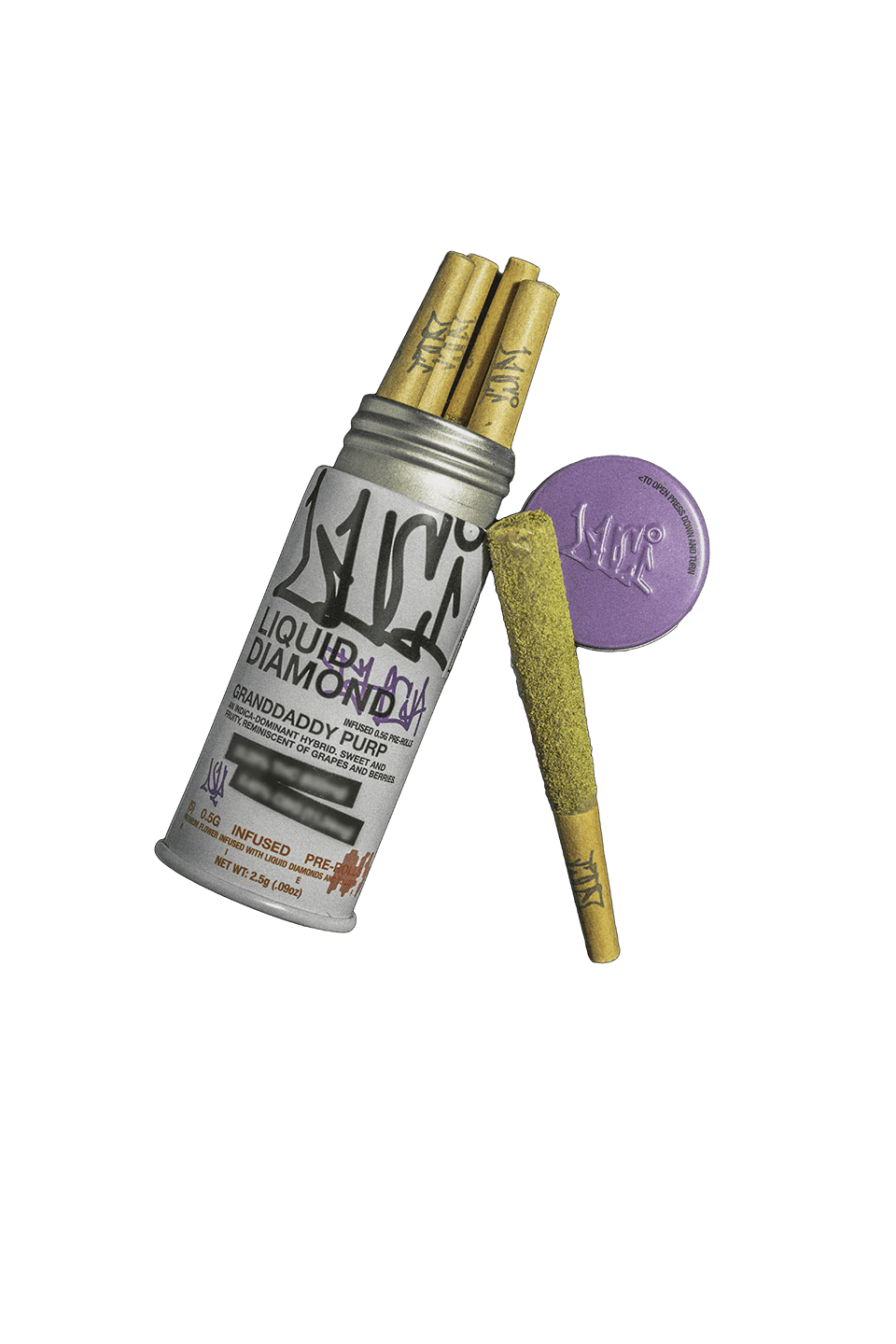 Infused Pre-Rolls | Grandaddy Purp | 5pk x 0.5g | 2.5 g