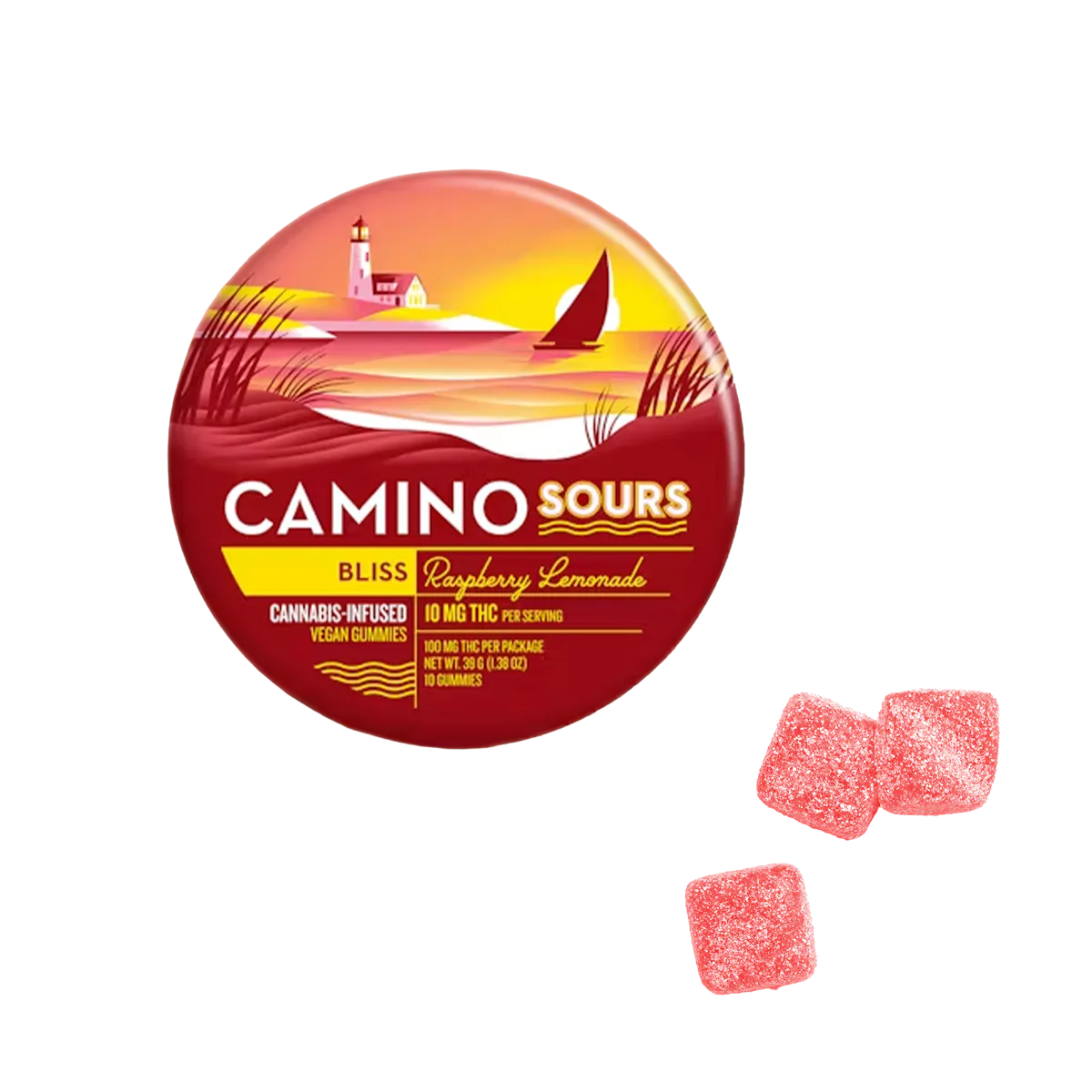 Camino | Gummy | 10pk | 100mg | BLISS Raspberry Lemonade Sours