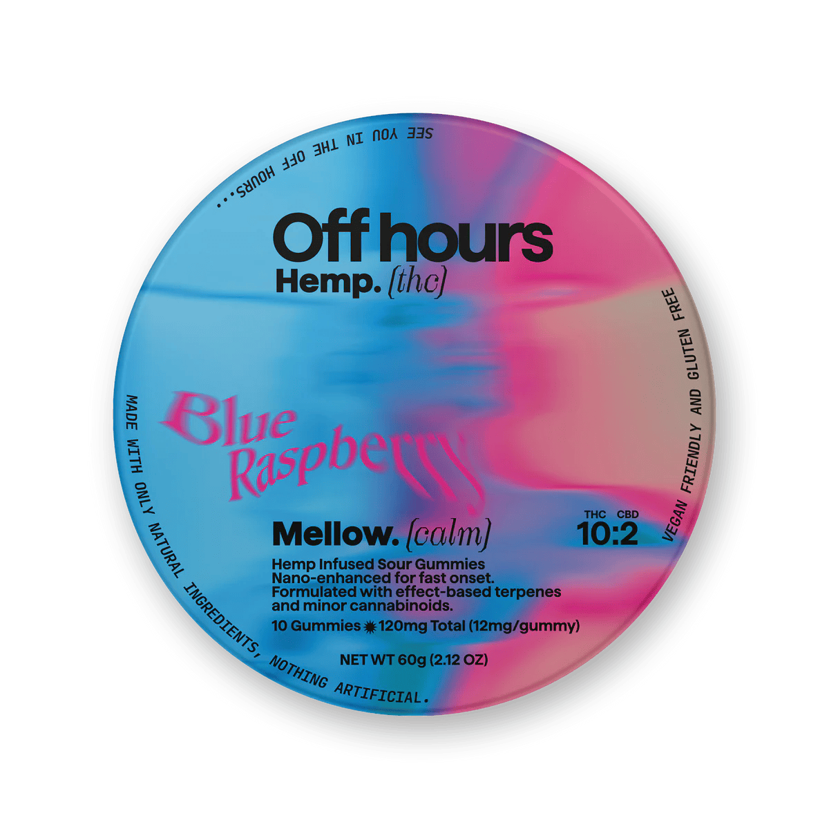 Gummies | Mellow "Calm" | Blue Raspberry | 10:2 | THC:CBD | 10pk | 100 mg