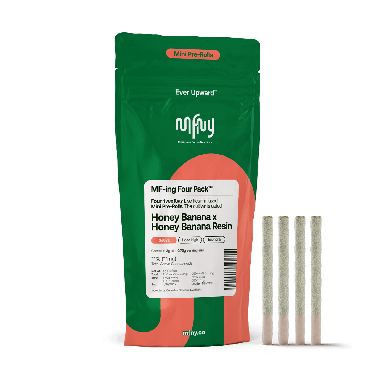 Infused Pre-Rolls | Live Resin | Honey Banana x Honey Banana | 4pk x 0.75g | 3 g