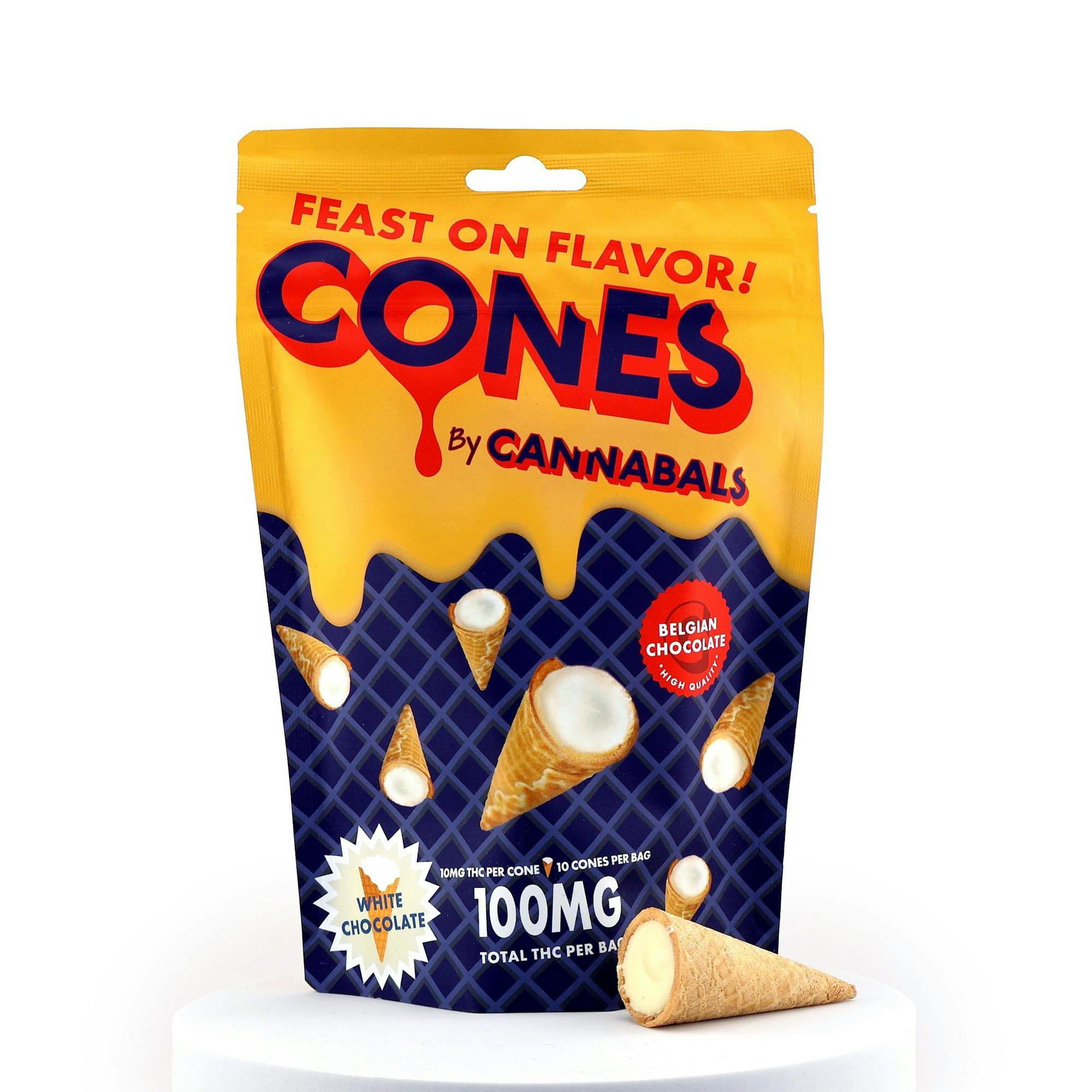 Cones | White Chocolate | 10 pk | 100 mg