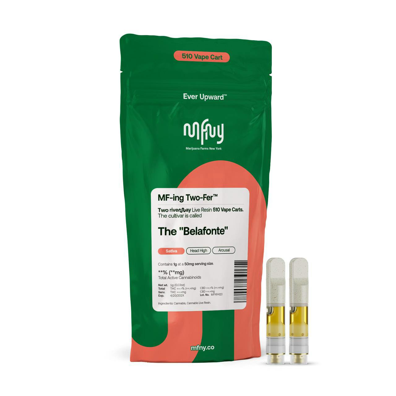 510 Cartridges | Live Resin | The Belafonte | 2pk x 0.5 g
