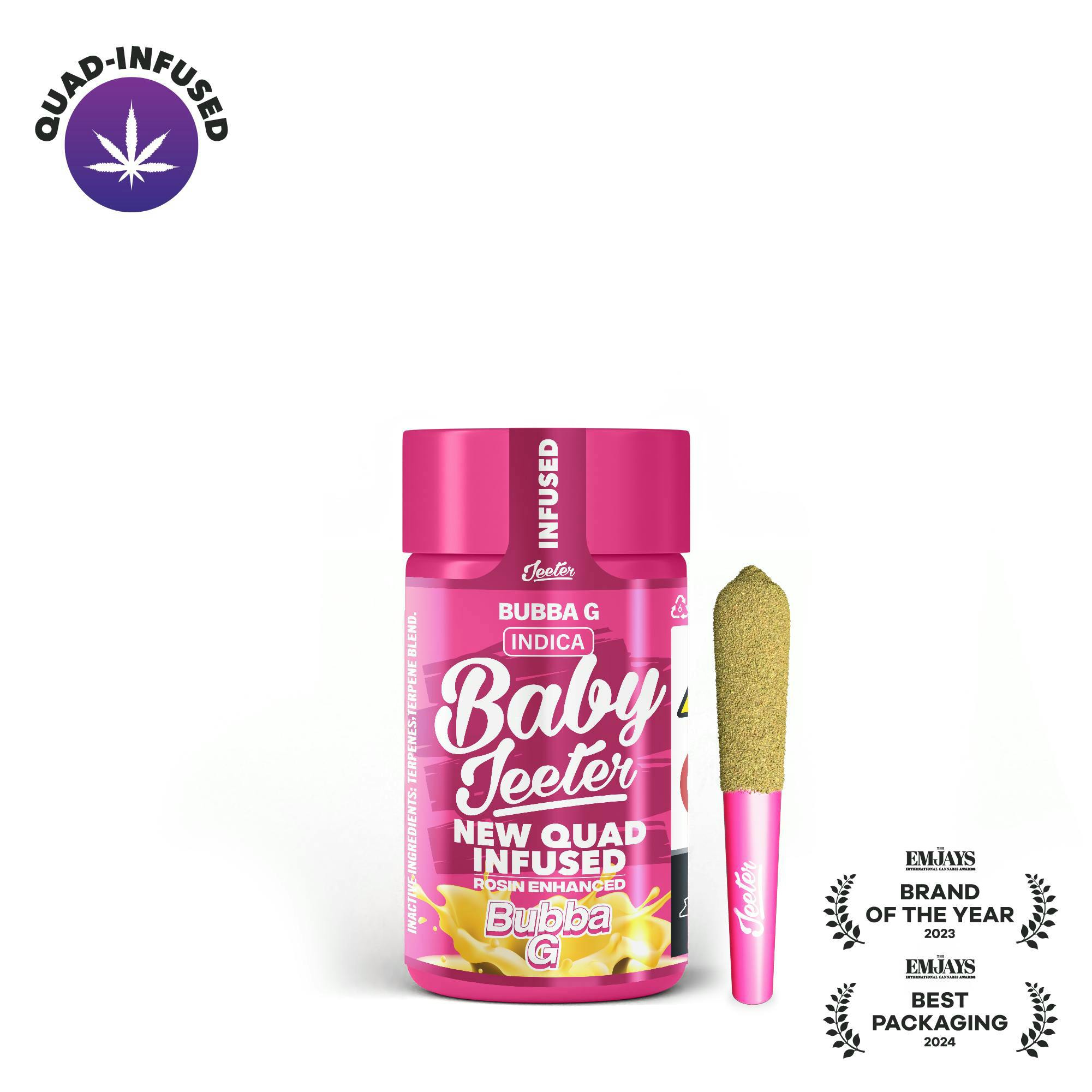 Baby Jeeter | Infused Pre-Rolls | Bubba G | 5pk x 0.5g | 2.5 g