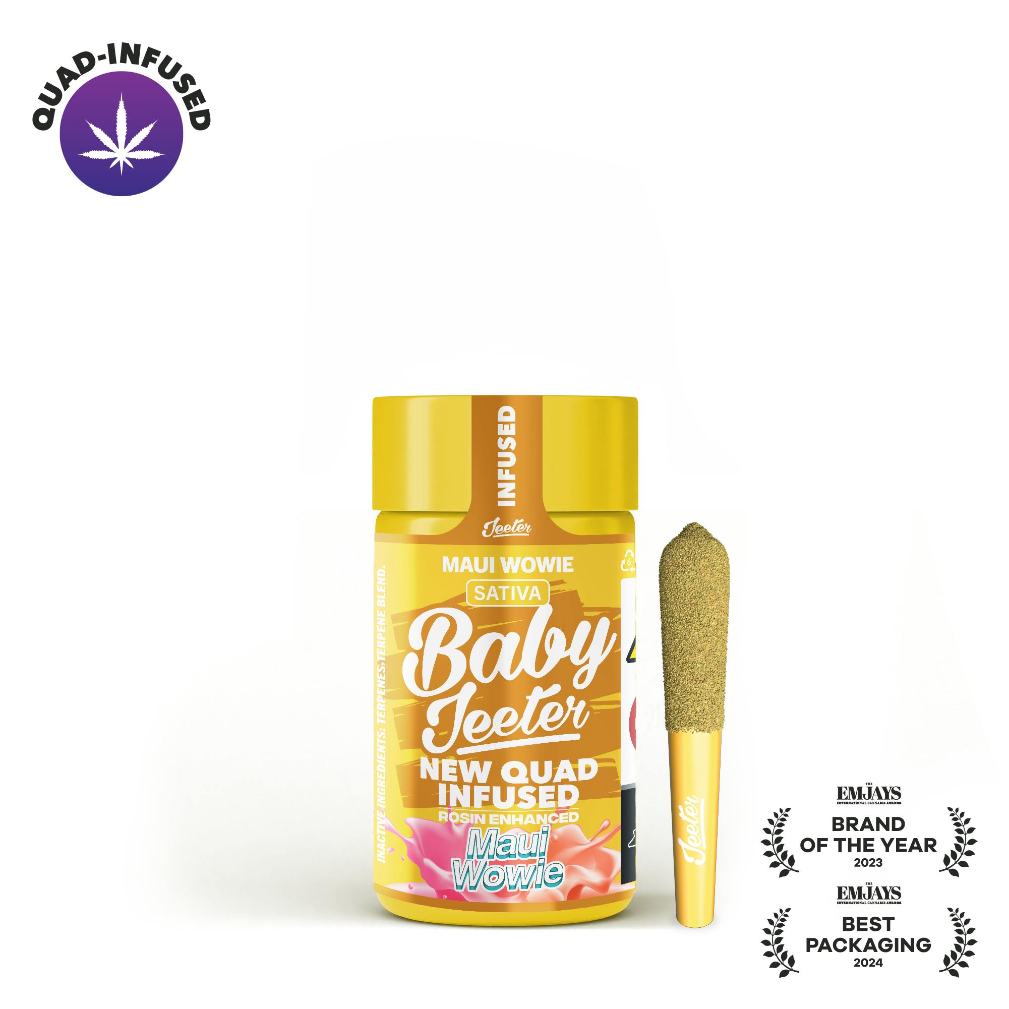 Baby Jeeter | Infused Pre-Rolls | Maui Wowie | 5pk x 0.5g | 2.5 g