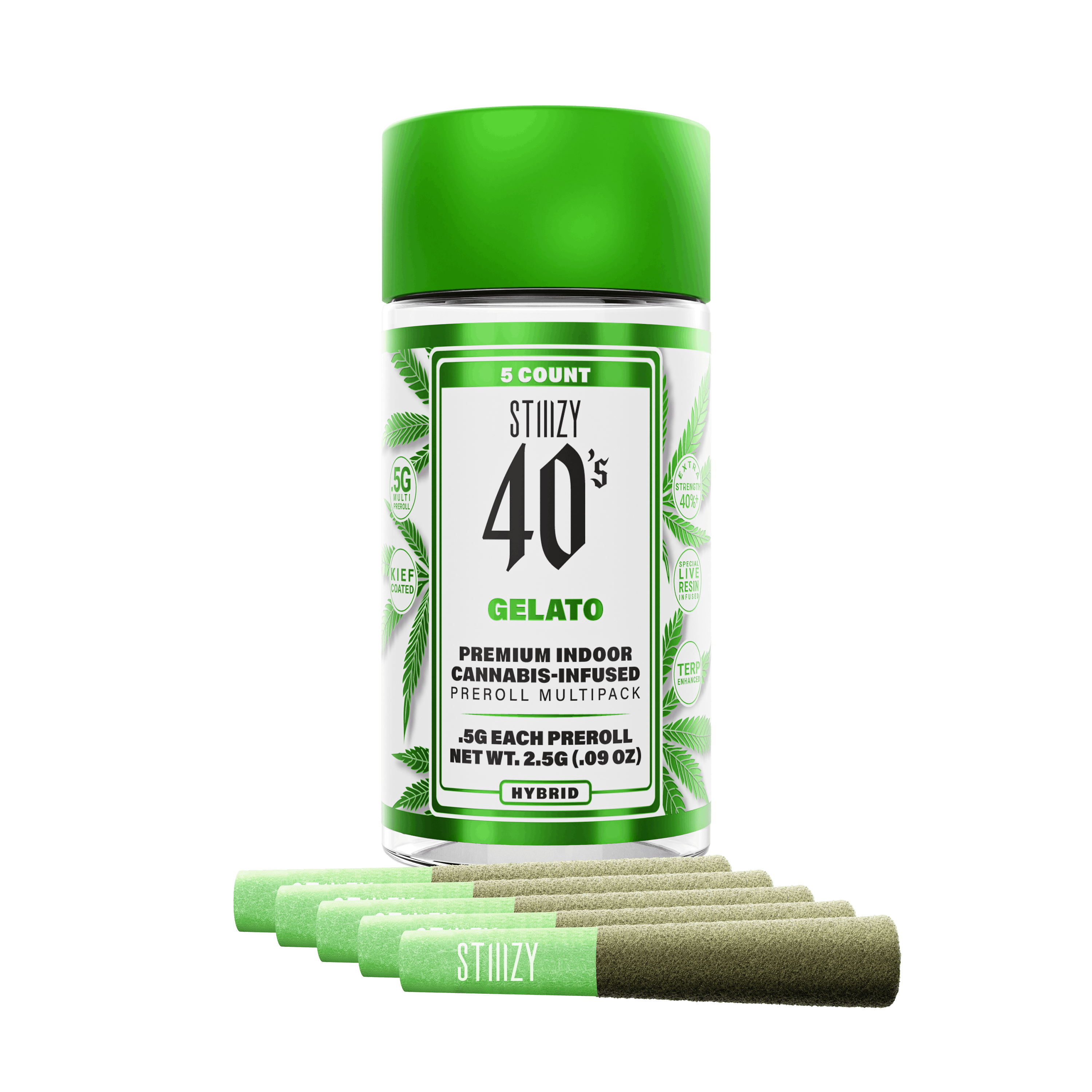 Infused Pre-Rolls | Gelato 40'S | 5pk x 0.5g | 2.5 g