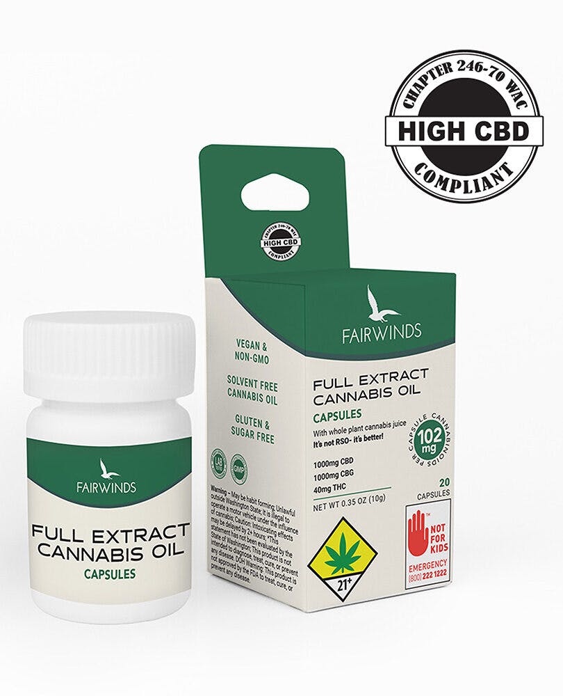 FW - FECO Capsules 20pk - 1000mg/CBD + 1000mg/CBG + 40mg/THC