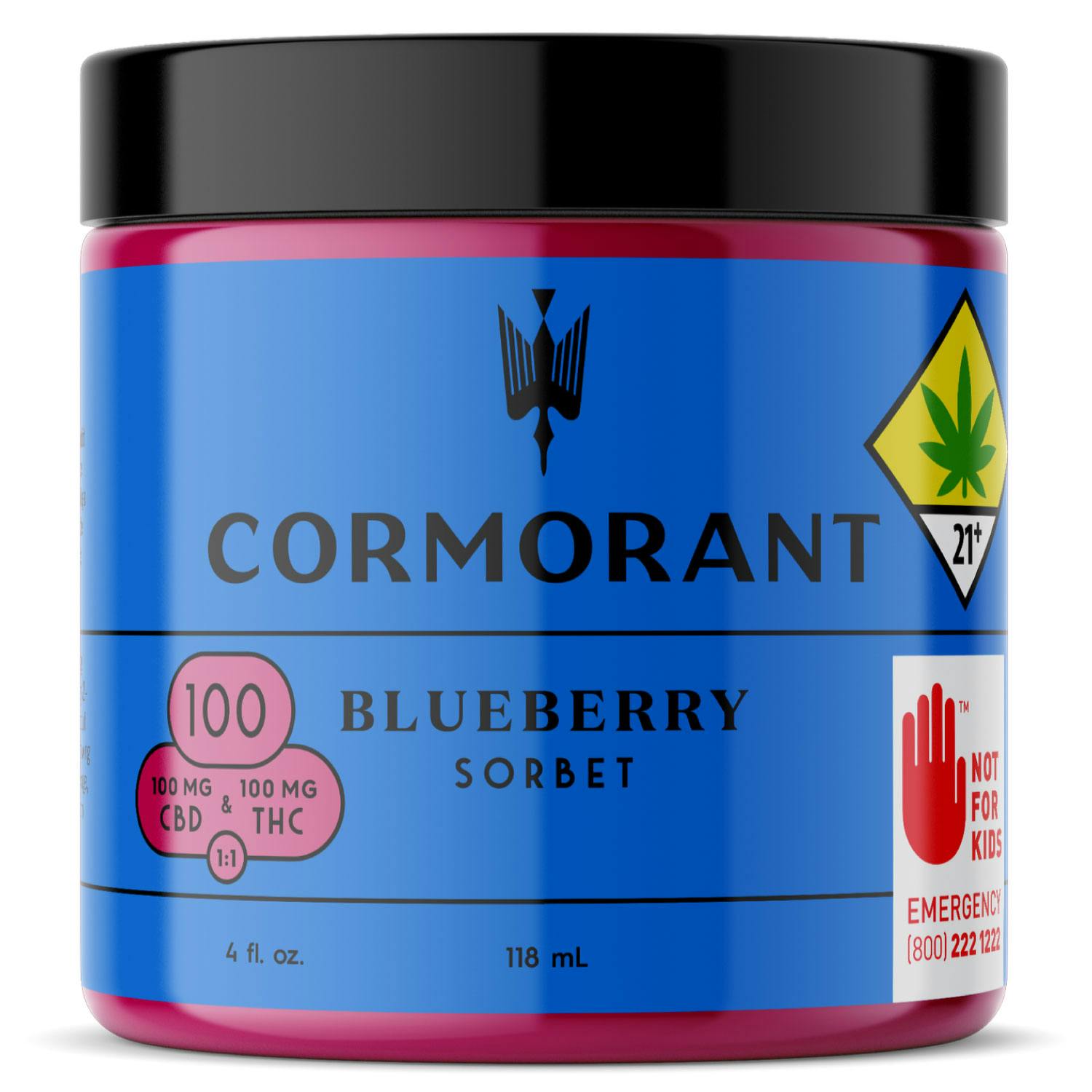 CE - 4oz Blueberry Sorbet 1:1 THC:CBD 100 mg