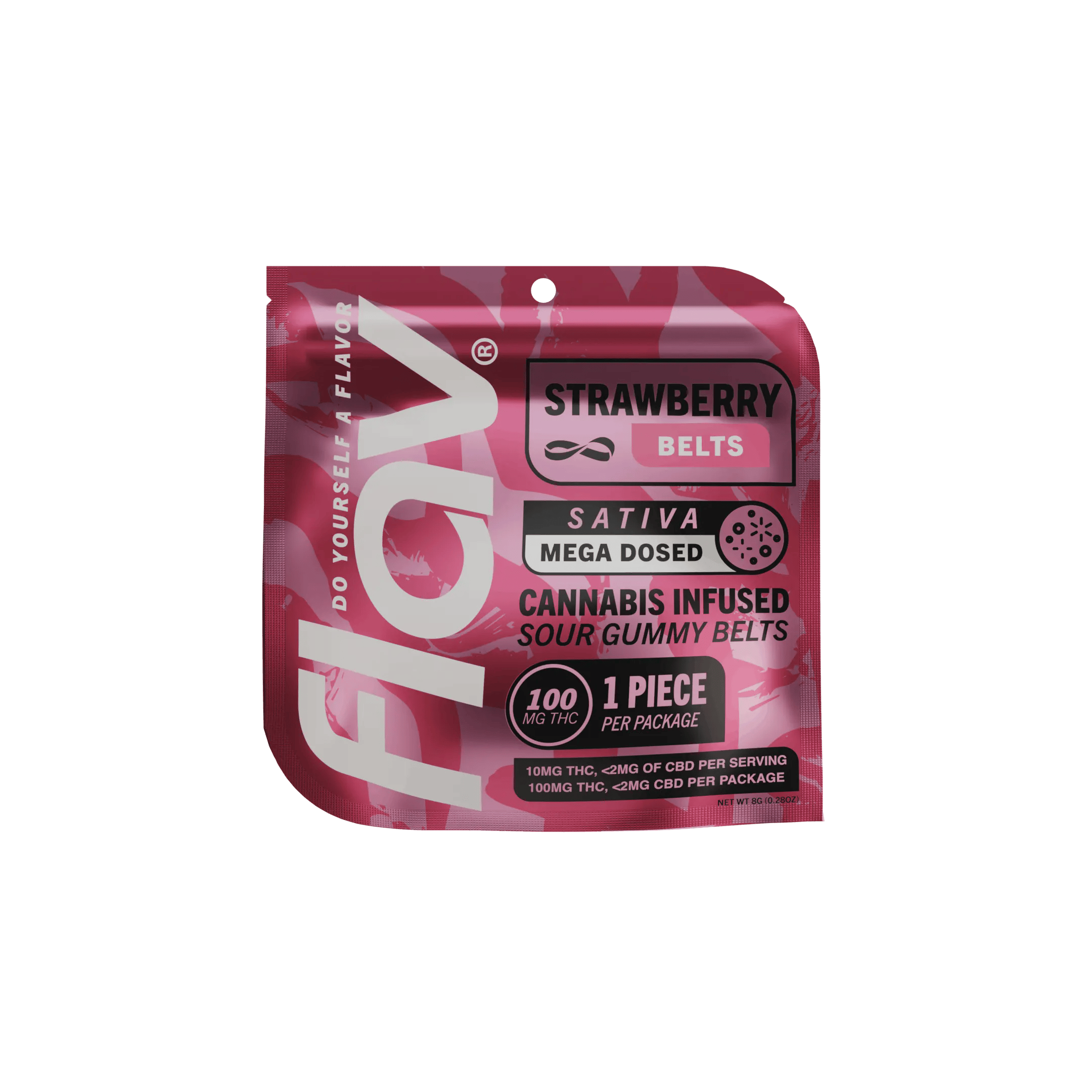 Live Resin Gummies | Strawberry Sour Belts | 10pk x 10mg | 100 mg