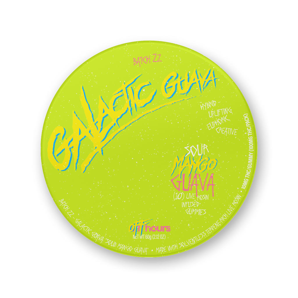 Gummies | Live Rosin | Galactic Guava "Batch: 22" | Sour Mango Guava | 10pk | 100 mg