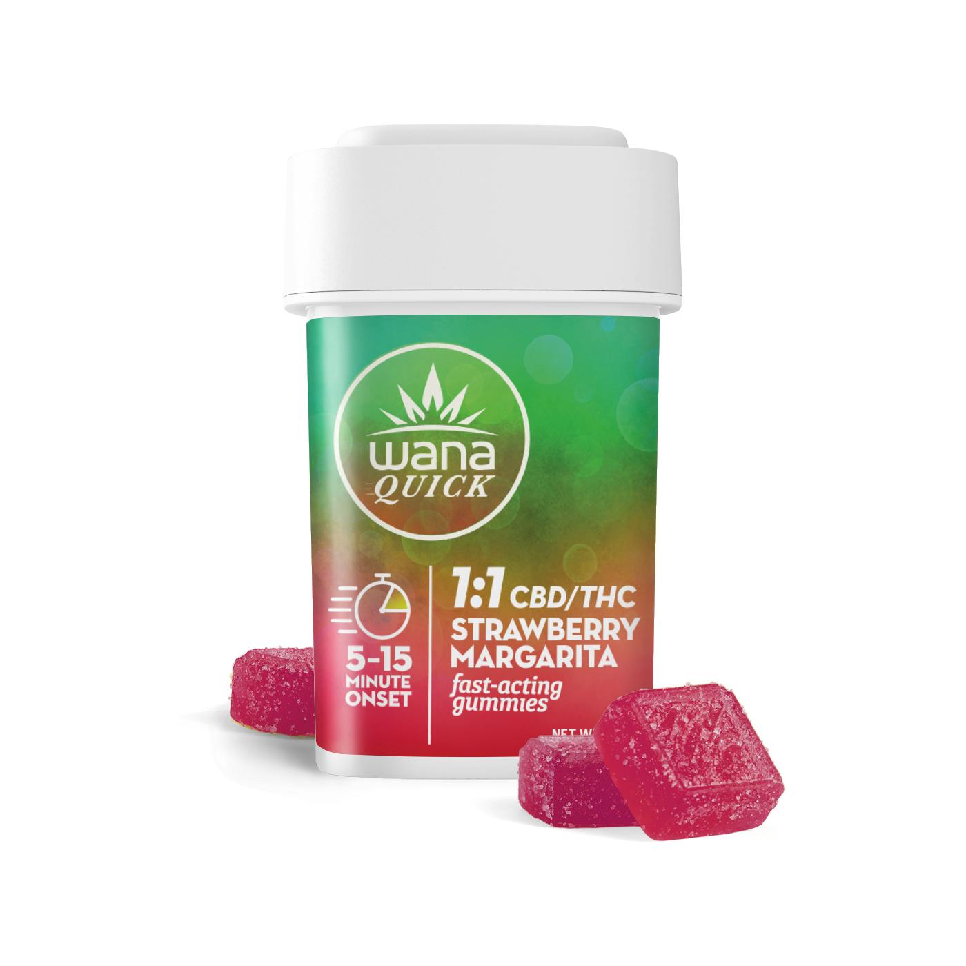 Gummies | Quick Strawberry Margarita | 1:1 | CBD:THC | 10pk x 10mg | 100 mg