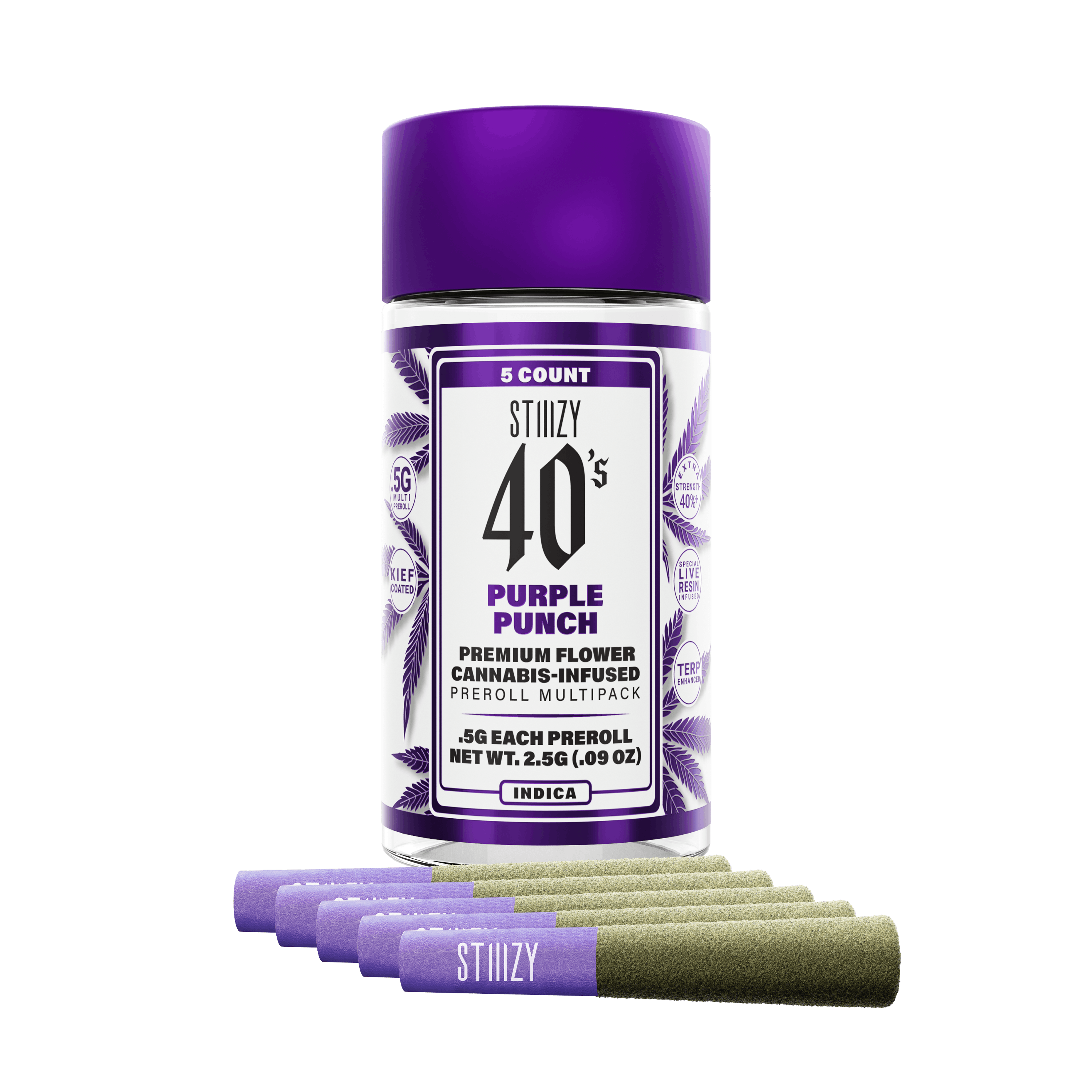 Infused Pre-Rolls | Purple Punch 40'S | 5pk x 0.5g | 2.5 g