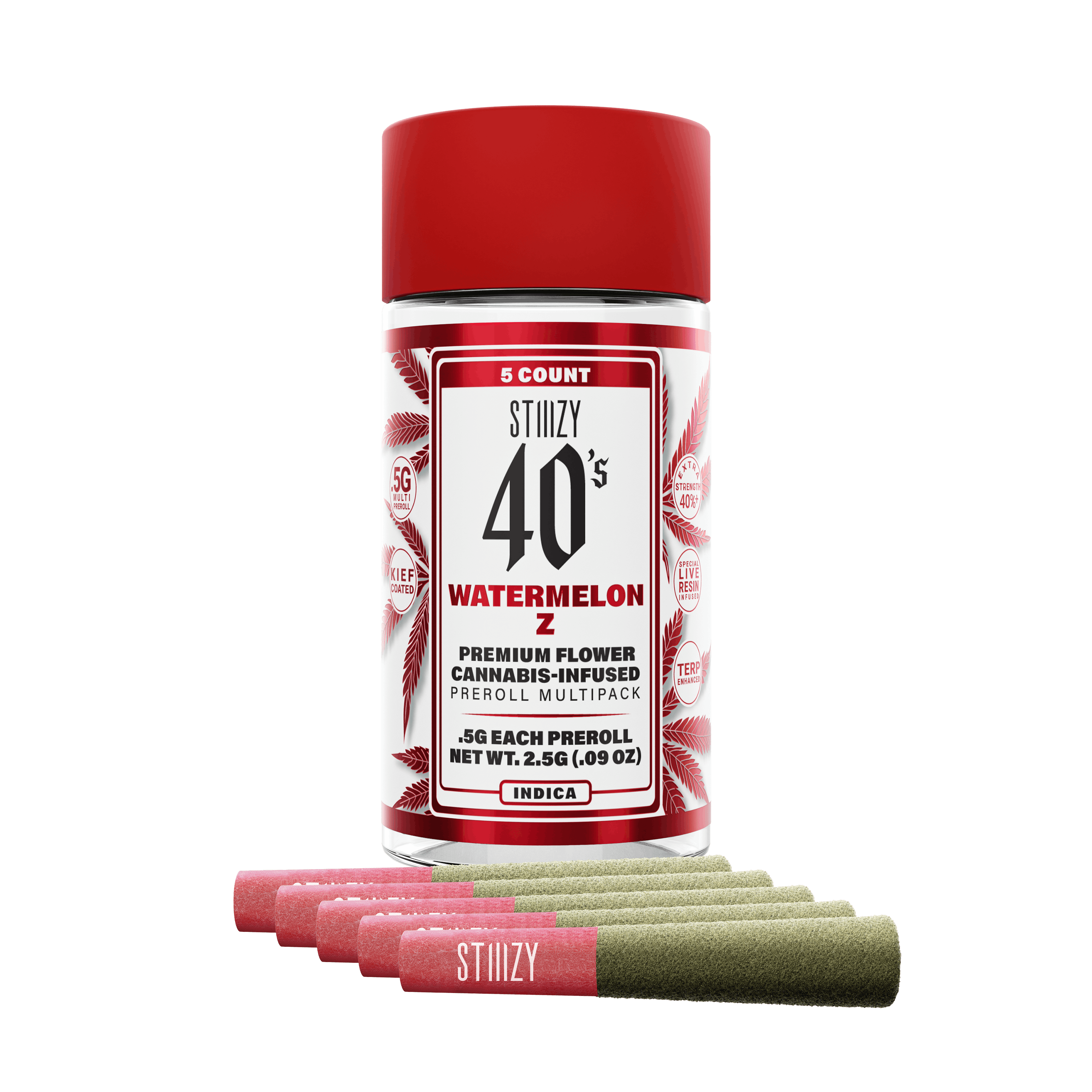 Infused Pre-Rolls | Watermelon Z 40'S | 5pk x 0.5g | 2.5 g