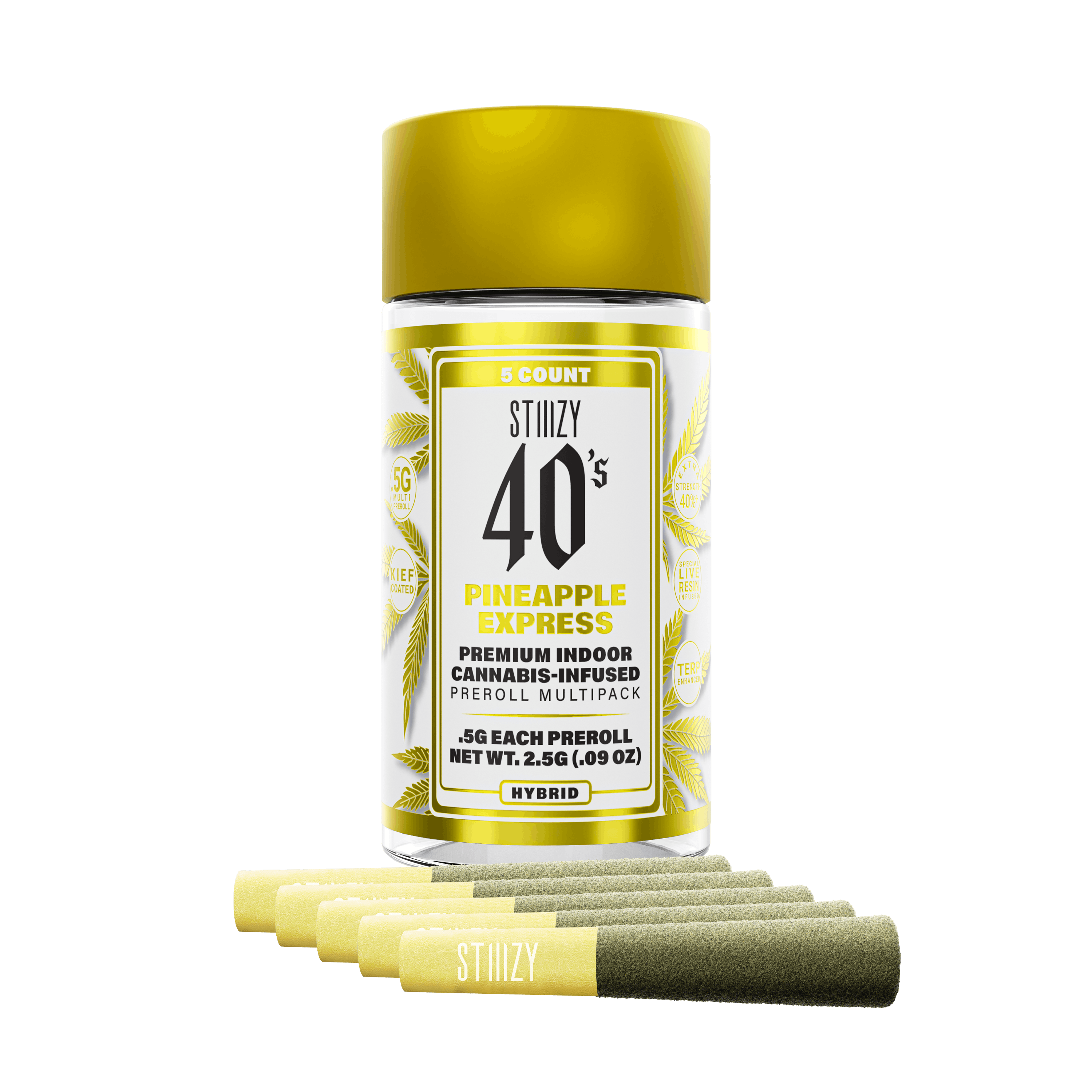 Infused Pre-Rolls | Pineapple Express 40'S | 5pk x 0.5g | 2.5 g