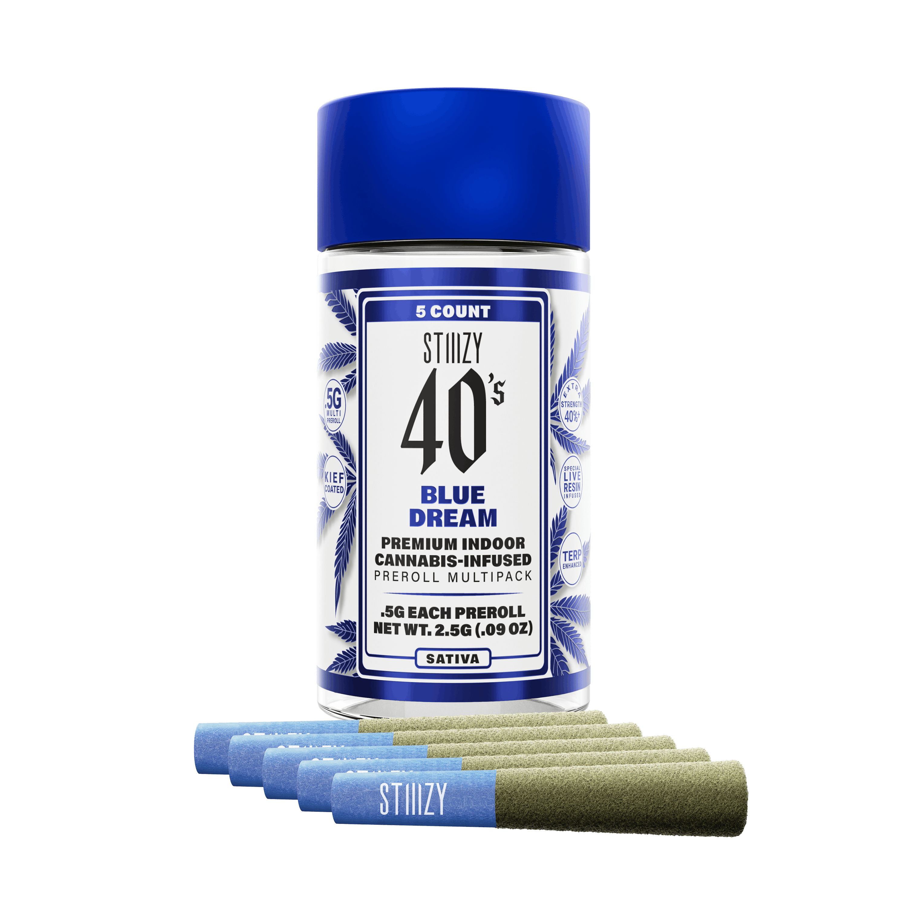 Infused Pre-Rolls | Blue Dream 40'S | 5pk x 0.5g | 2.5 g