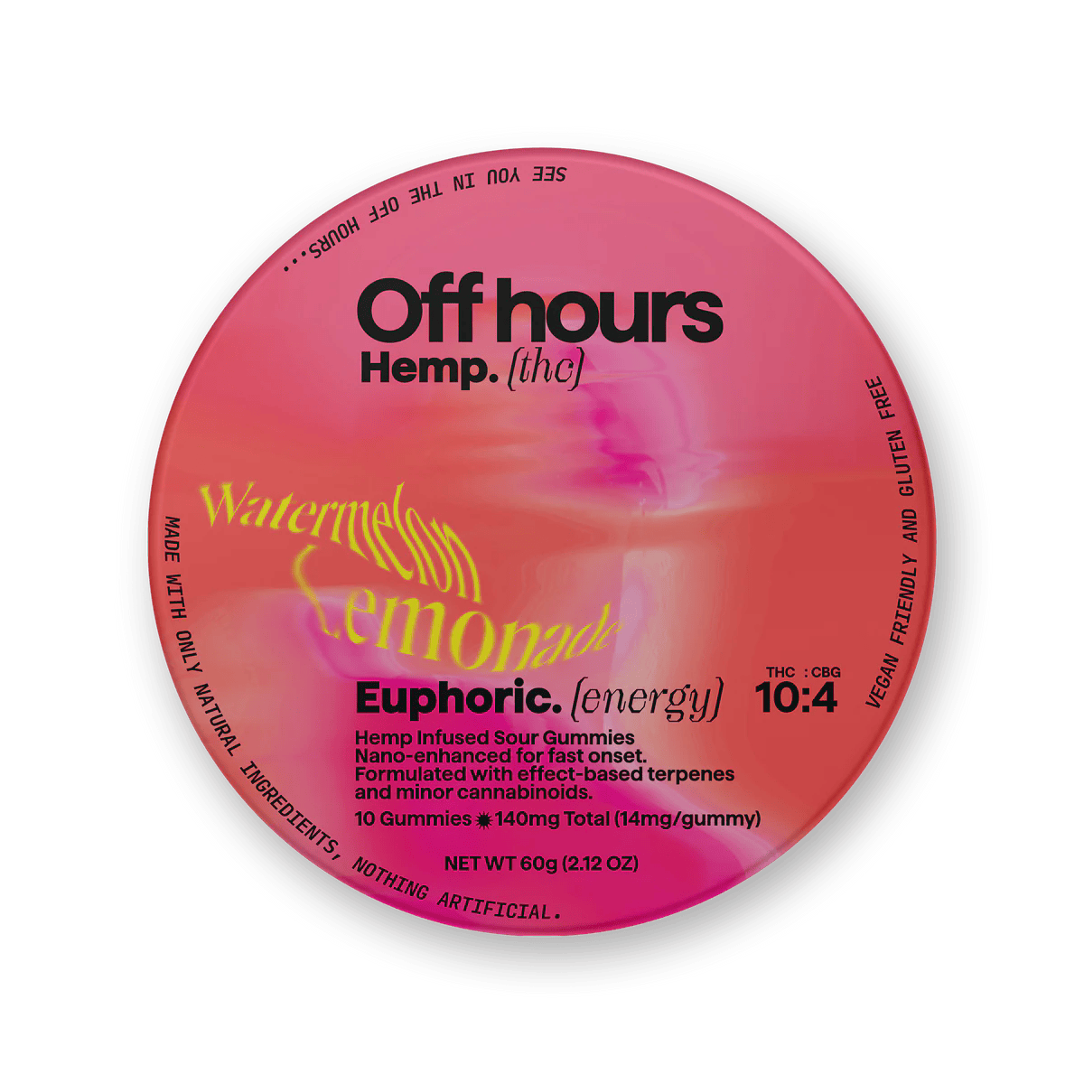 Gummies | Euphoric "Energy" | Watermelon Lemonade | 10:4 | THC:CBG | 10pk | 100 mg