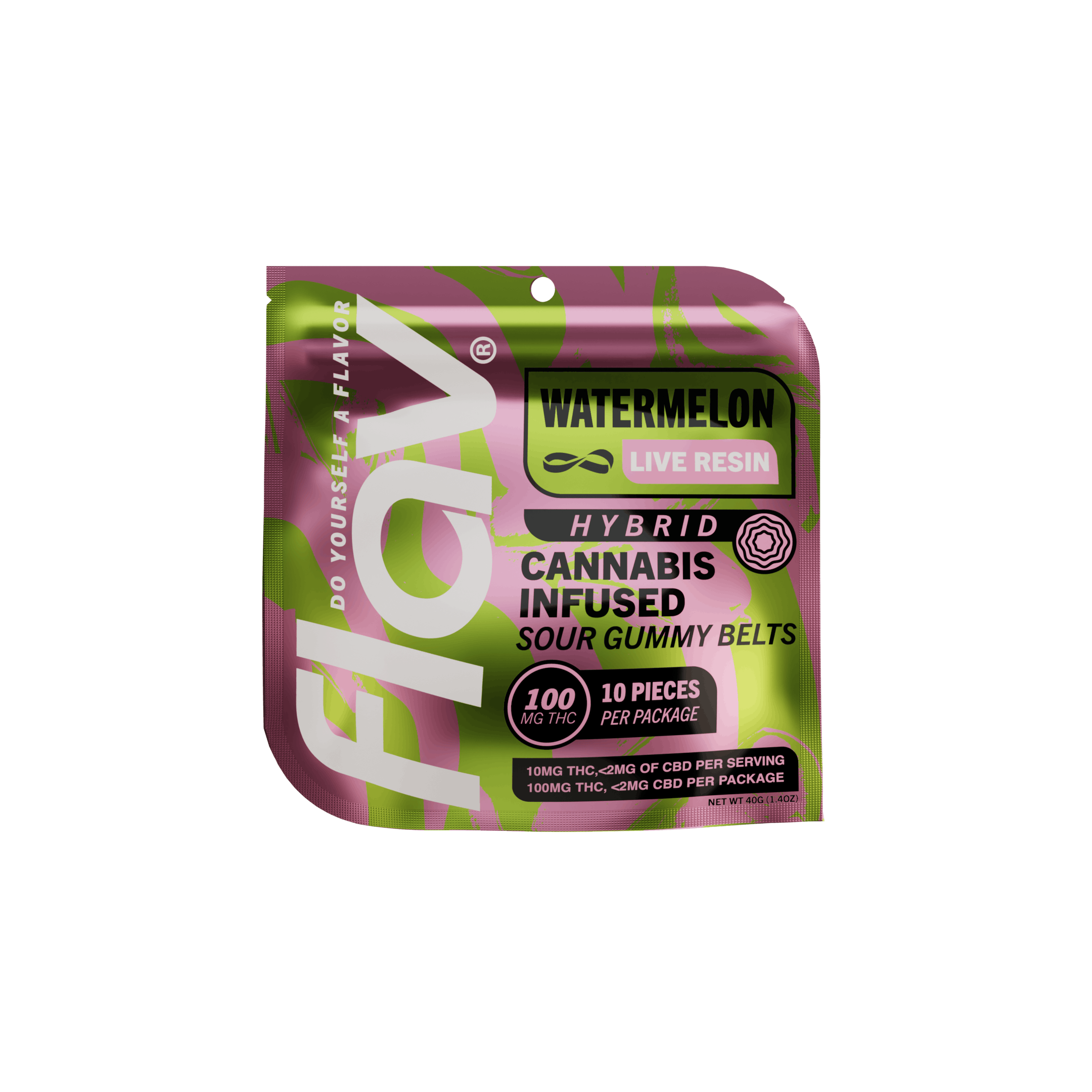 Live Resin Gummies | Watermelon Belts | 10pk x 10mg | 100 mg