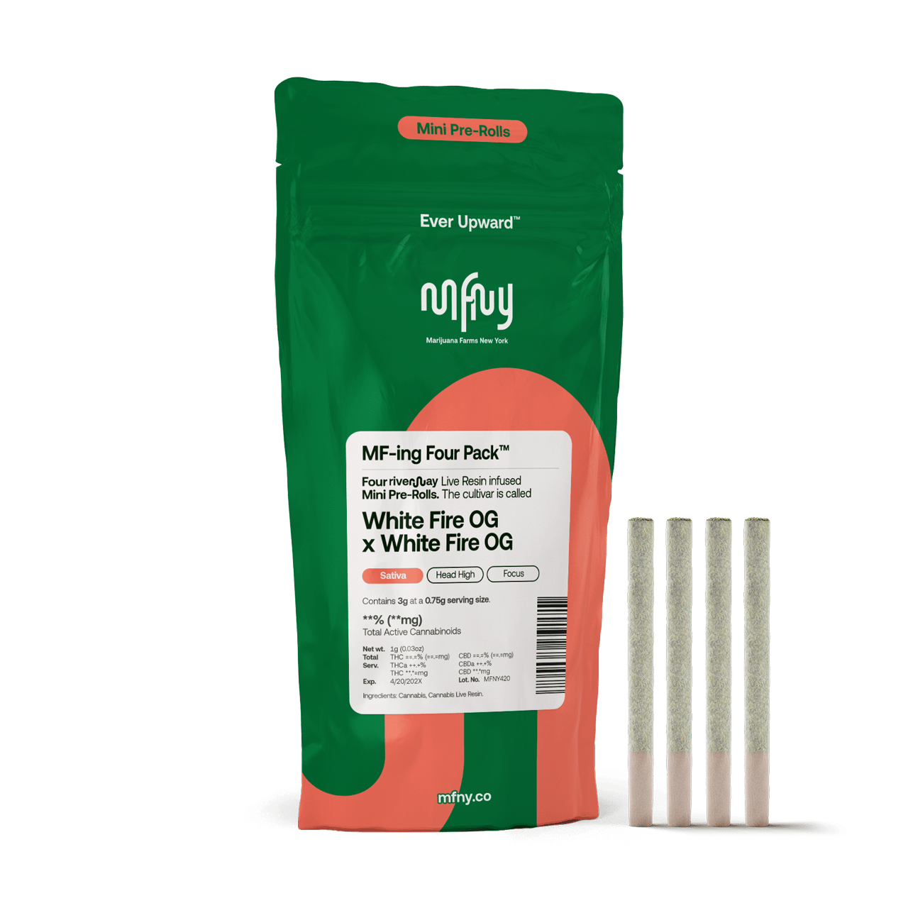 Infused Pre-Rolls | Live Resin | White Fire OG x White Fire OG | 4pk x 0.75g | 3 g