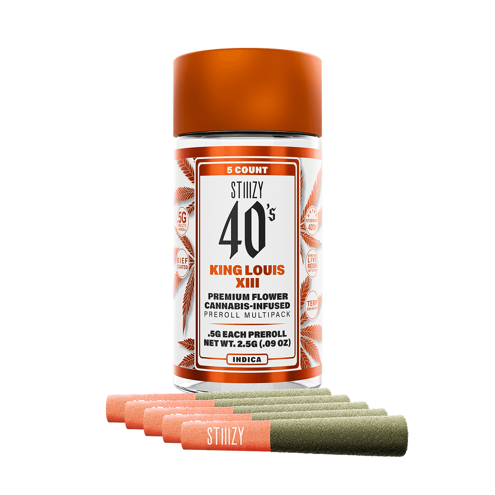 Infused Pre-Rolls | King Louis XIII 40'S | 5pk x 0.5g | 2.5 g