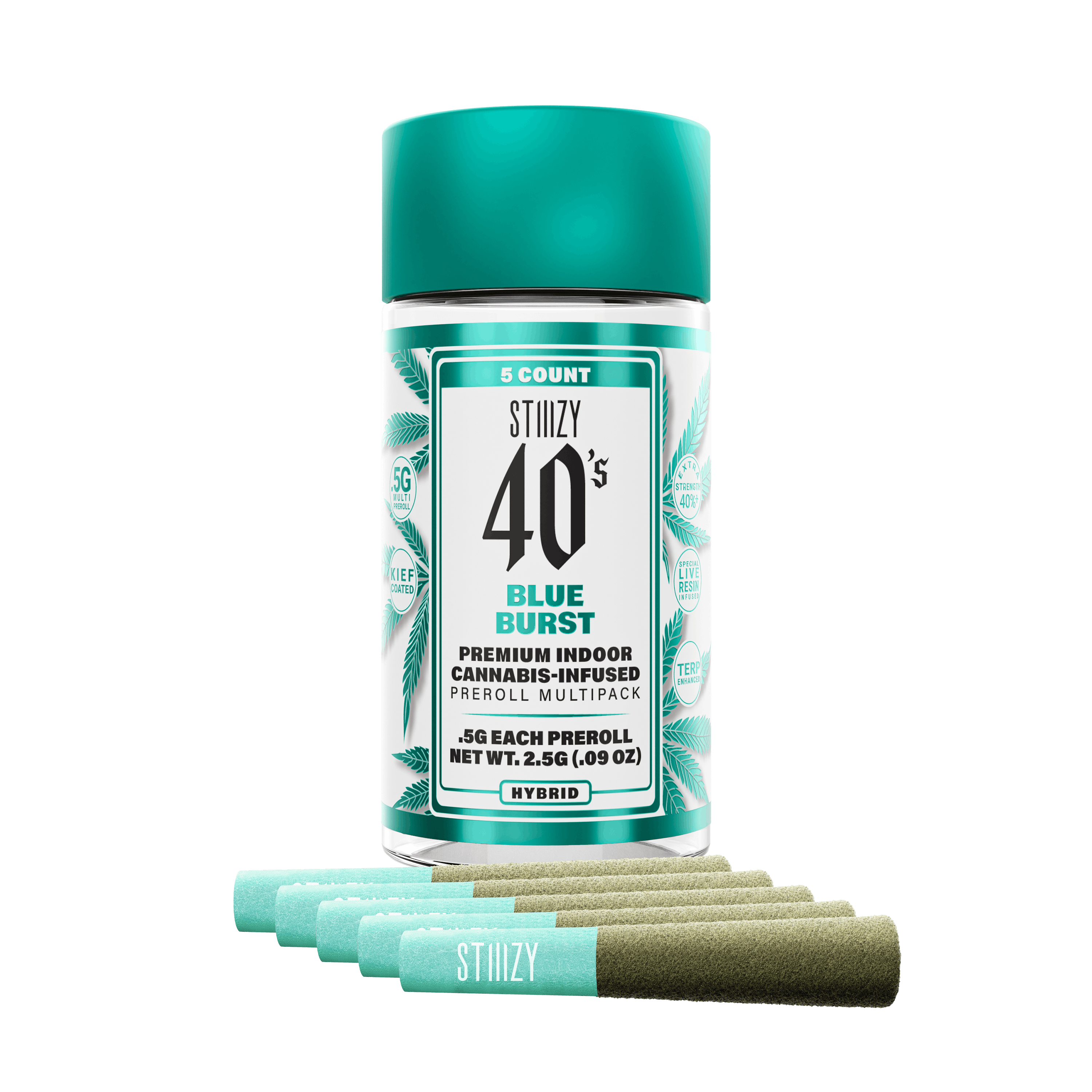 Infused Pre-Rolls | Blue Burst 40'S | 5pk x 0.5g | 2.5 g
