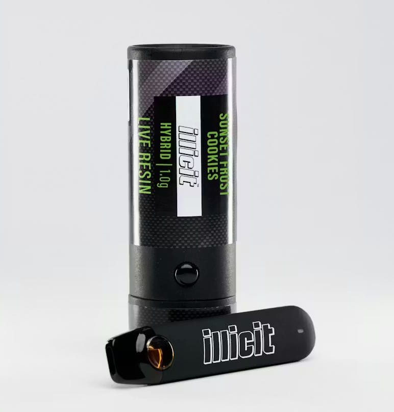 Illicit: Sunset Frost Cookies 1g Live Resin AIO Disposable Vape - Hybrid