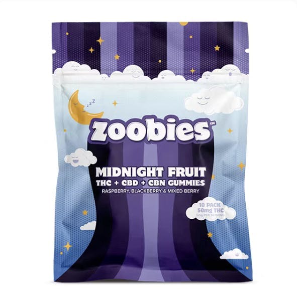 Zoobies: Midnight Fruit Gummies 5mg -  Indica