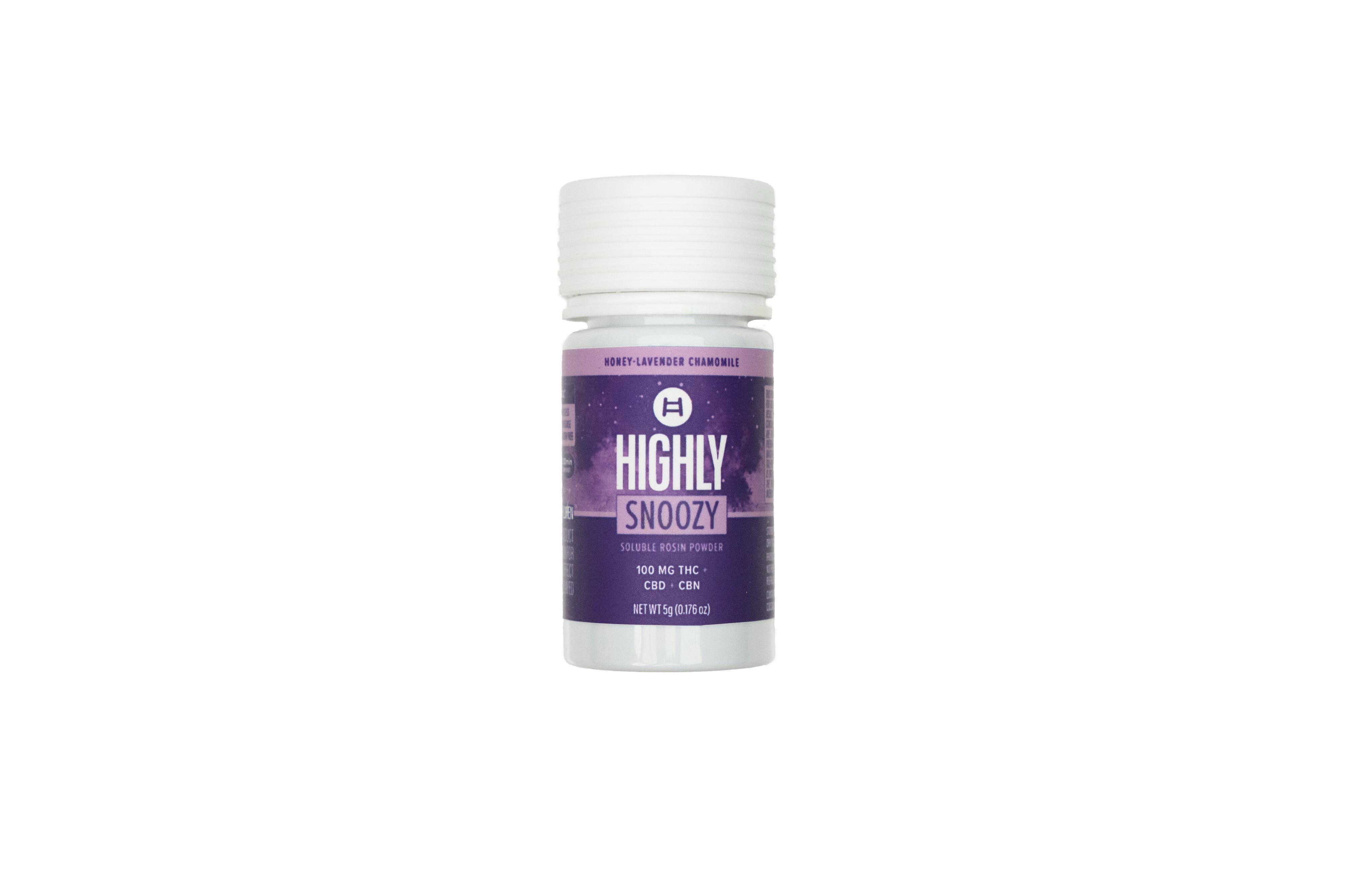 The Highly Co-Labs | Highly Snoozy " Honey Lavender Chamomile" | Hybrid | Live Rosin | Edible Powder | 1:1:1 THC/CBD/CBN | 100mg