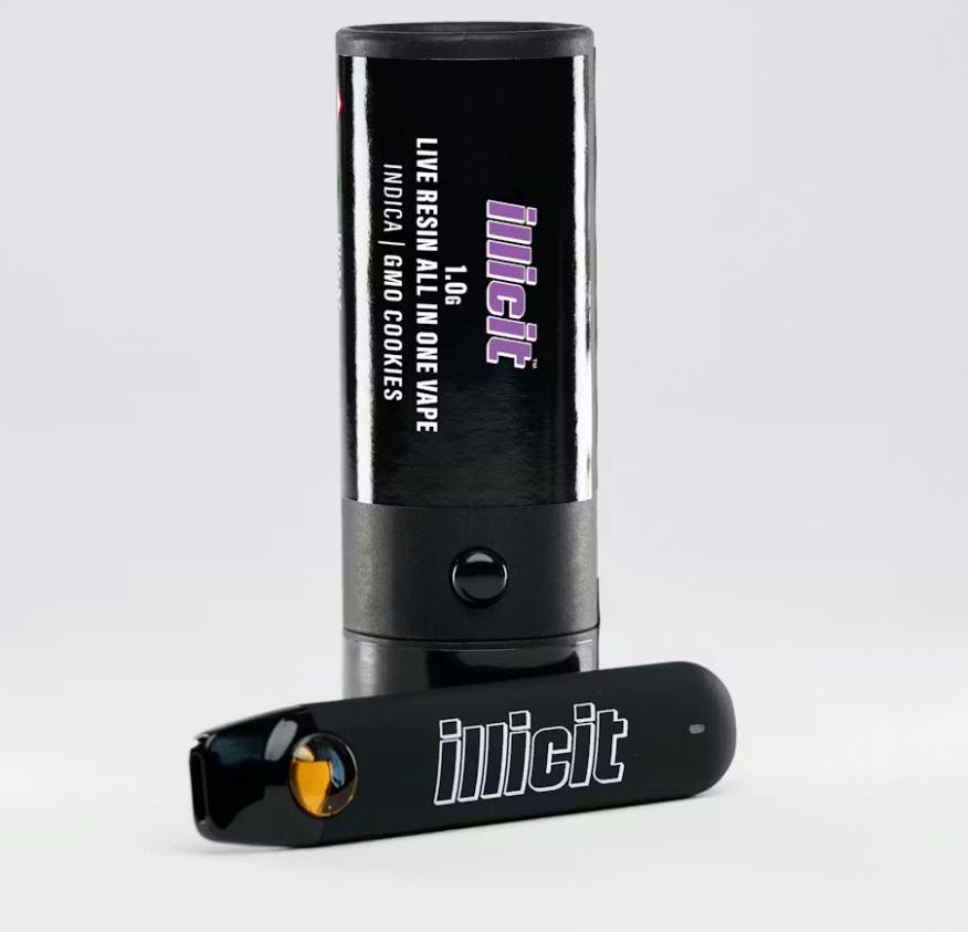 Illicit: GMO Cookies 1g Live Resin AIO Disposable Vape - Indica