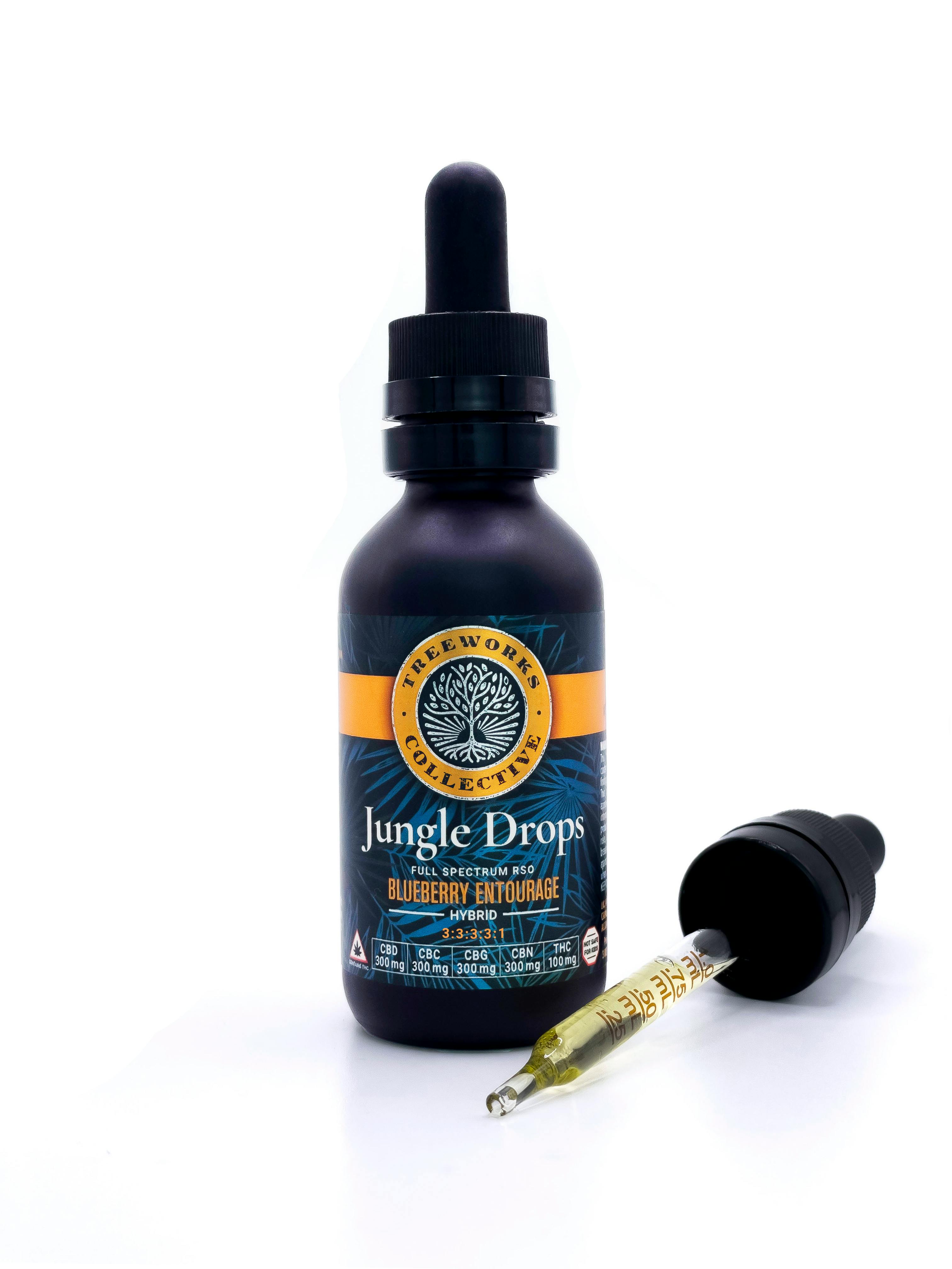 Treeworks Collective | Jungle Drops | Blueberry Entourage | Hybrid | Tincture | 3:3:3:3:1| CBC\CBN\CBG\CBD\THC