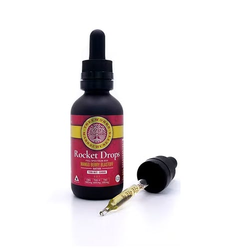 Treeworks Collective | Rocket Drops | Mango Berry Blastoff | Sativa | Tincture | 3:2:1| CBG\THCV\THC