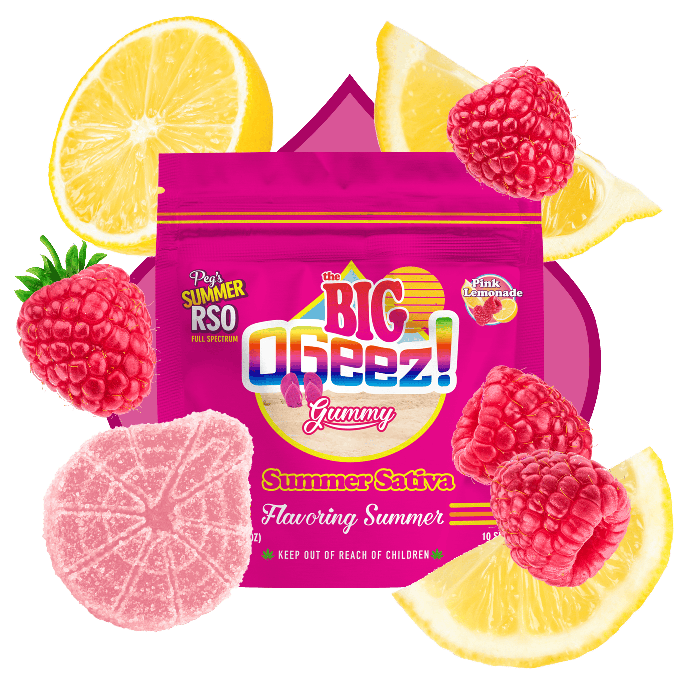 Peg’s RSO Summer Sativa - BIG Pink Lemonade - 100mg Pack