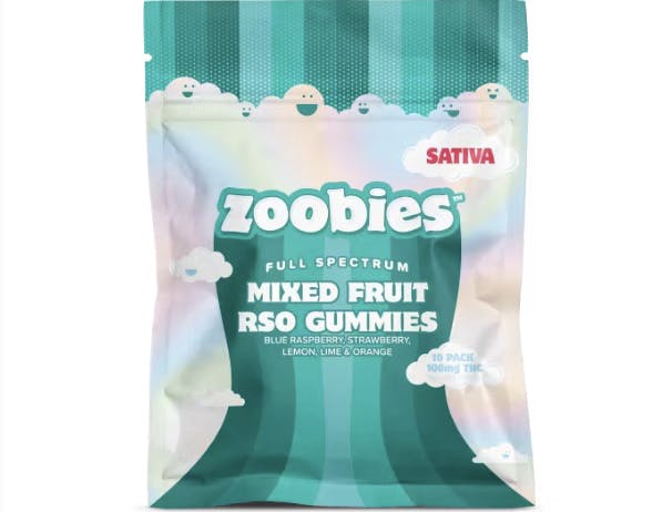 Zoobies: Full Spectrum Mixed Fruit RSO 10 Mg Gummies - Sativa