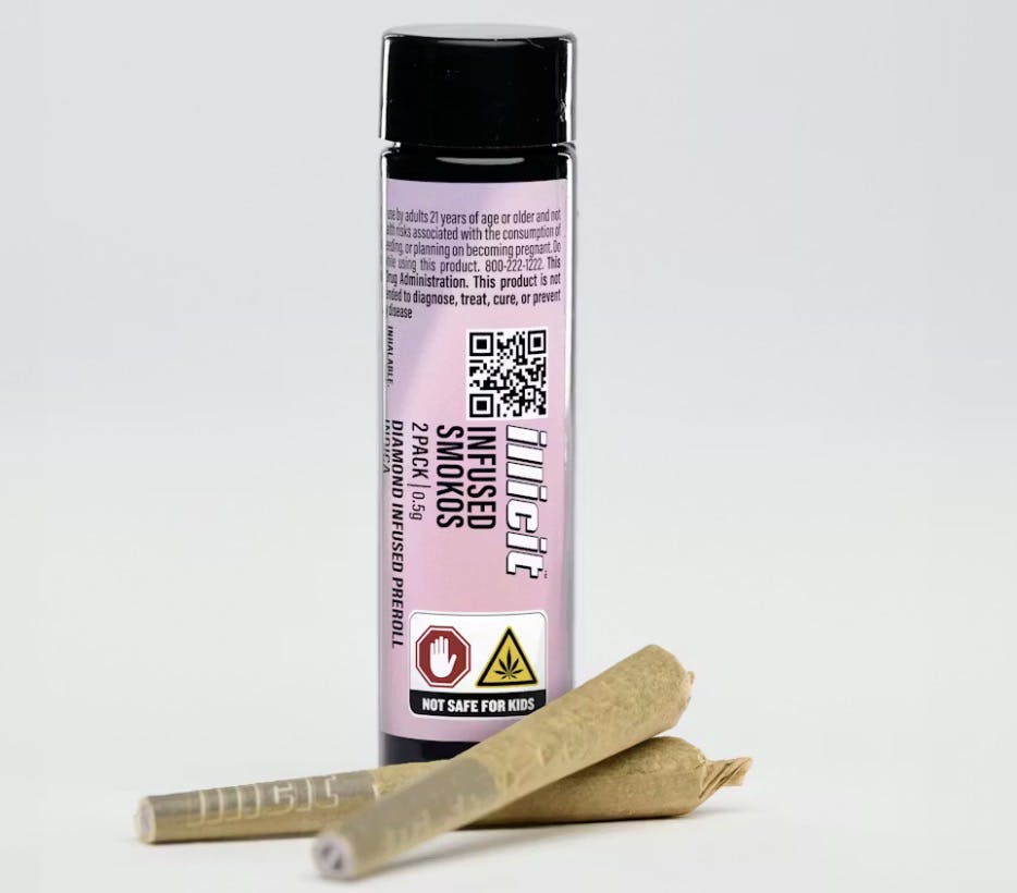 Illicit: Smokos Diamonds Infused 0.5g 2 Pack Pre-Rolls  - Sativa