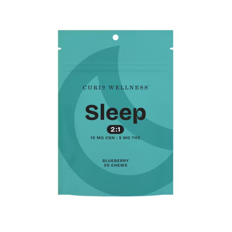 Curio | Sleep Blueberry 2:1 CBN:THC | Edibles | 20 Pack | 100mg (I)