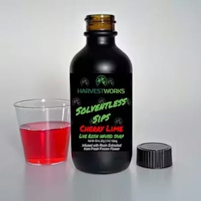 Harvest Works Solventless Sips Cherry Lime - 100mg Live Rosin Infused Syrup
