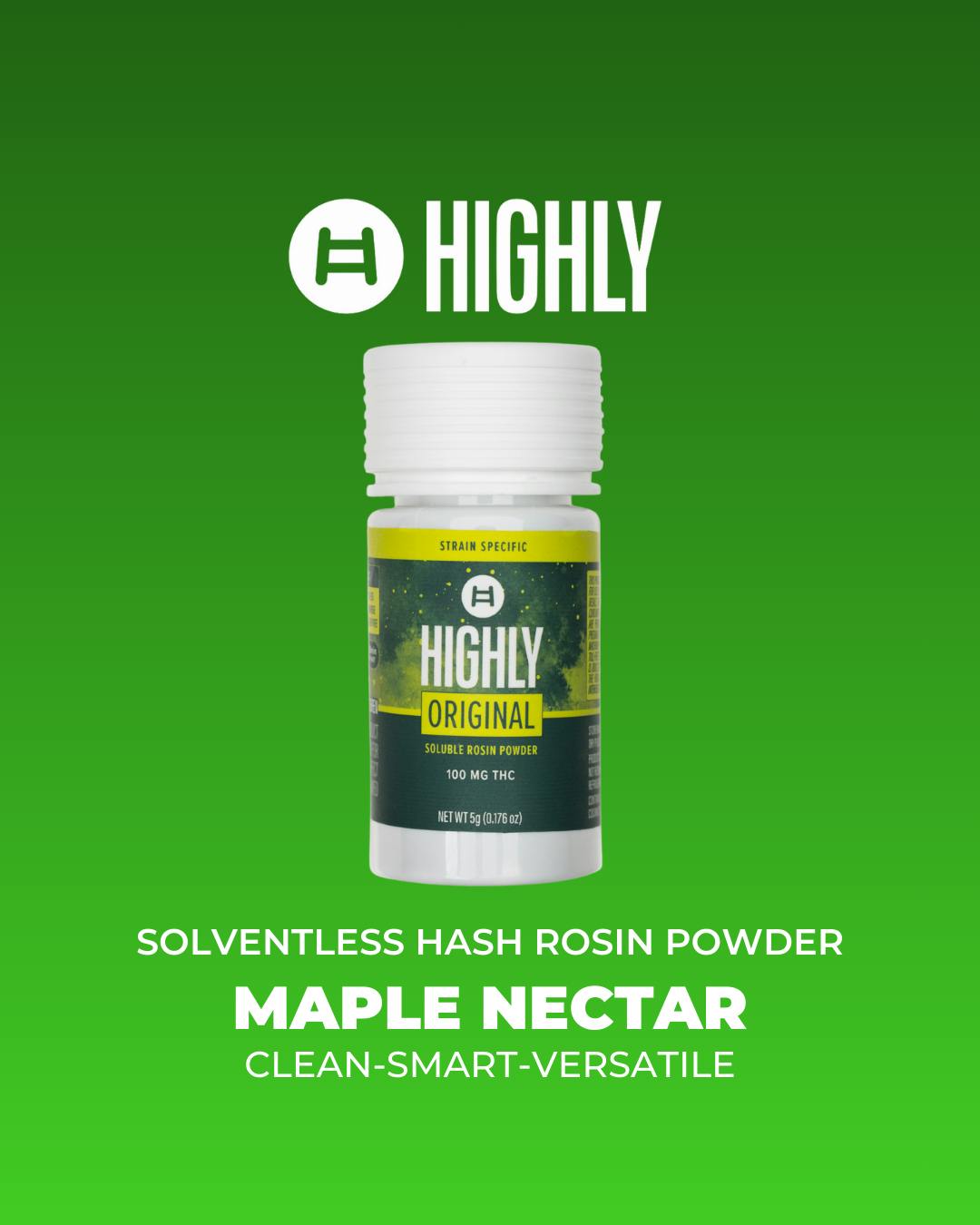 The Highly Co-Labs | Soluble Rosin Powder | Highly Original Maple nectar | 100mg/5g