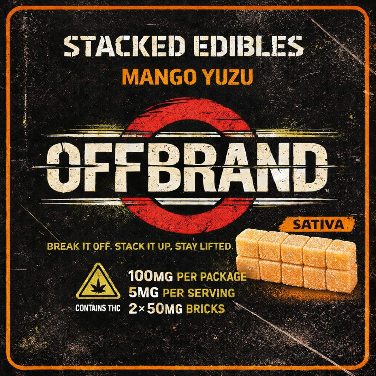 Mango Yuzu - Stacked | 2pk Gummies | 100mg | Sativa