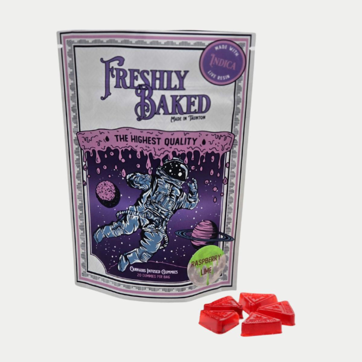 Raspberry Lime | Live Resin Gummies | 20 pack | Indica