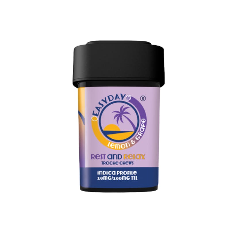Rest & Relax | Lemon + Grape Chews (Indica) 10mg THC x 10ct