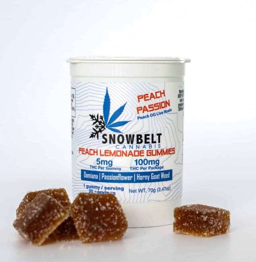 Snowbelt Cannabis | Peach Passion Live Rosin Gummies 20pk 5mg