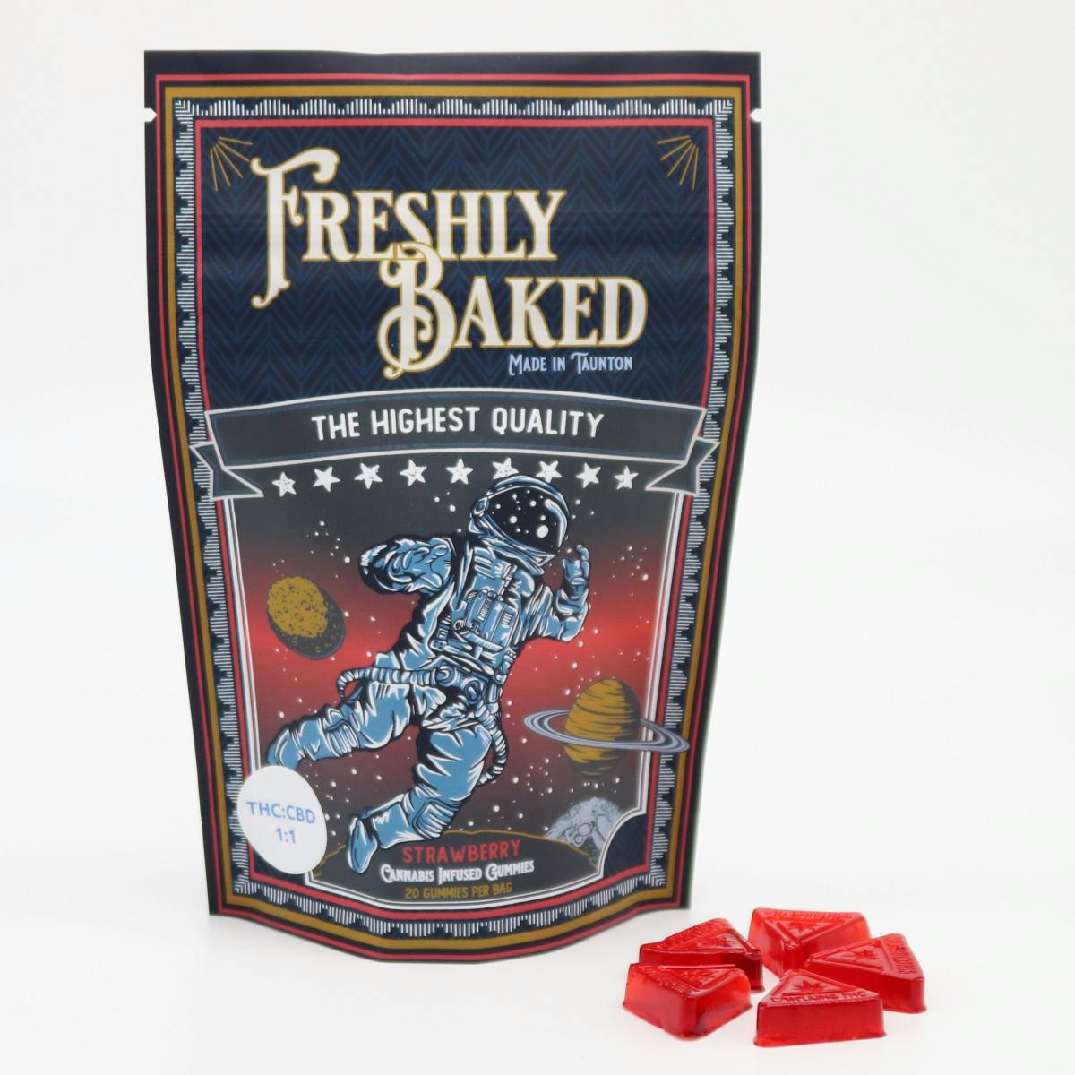 Strawberry | 1:1 THC: CBD gummies | 20pk