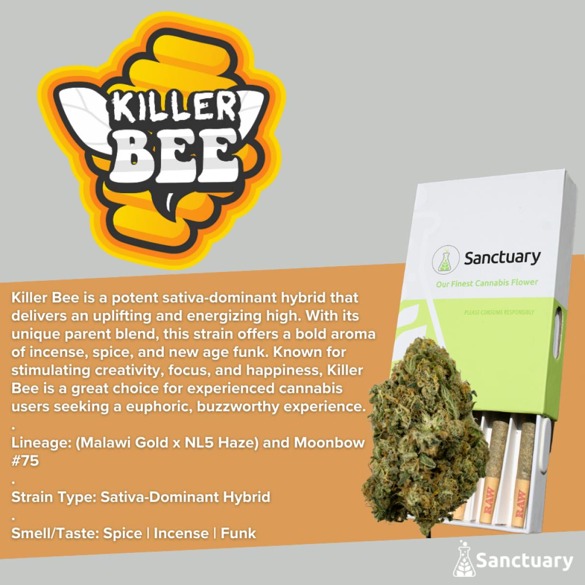 Killer Bees | 0.5g Pre-Rolls | 5pk | Sativa Dom. Hybrid