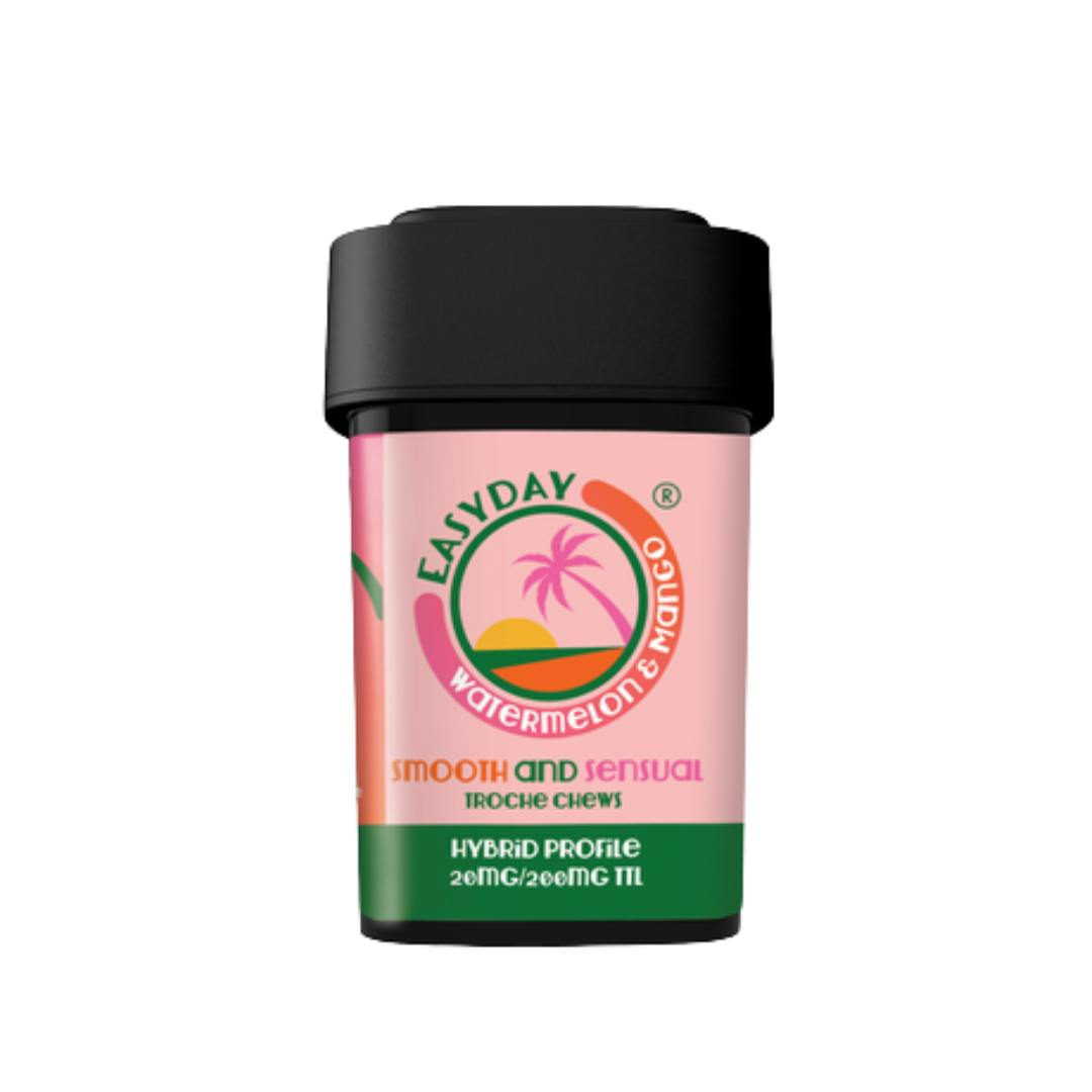 Smooth & Sensual | Watermelon & Mango Chews (Hybrid) 20mg THC x 10ct