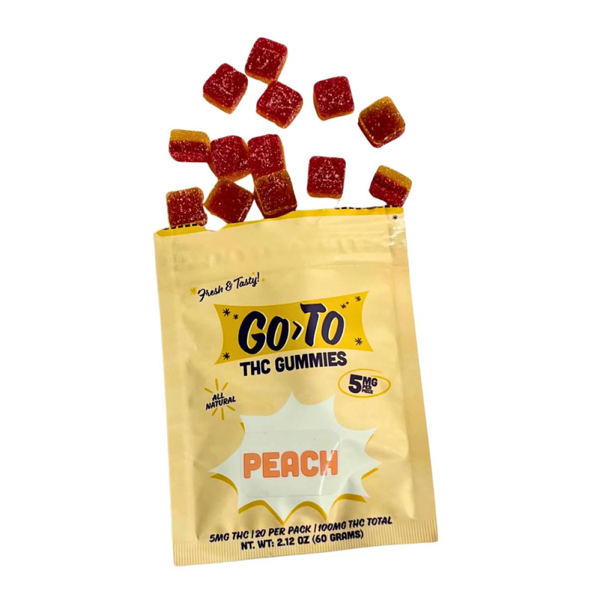 Go To | Peach Gummies | 20pk | Hybrid