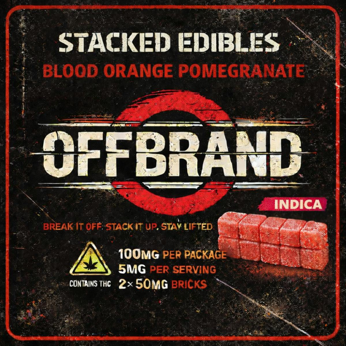Blood Orange Pomegranate - Stacked | 2pk Gummies | 100mg | Indica