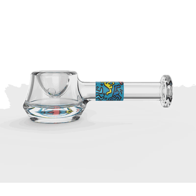 Keith Haring Spoon Glass Pipe | Blue
